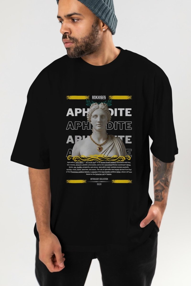Aphrodite 1 ön Baskılı Oversize t-shirt Erkek Kadın %100 Pamuk Bisiklet Yaka tişort - Cilexi