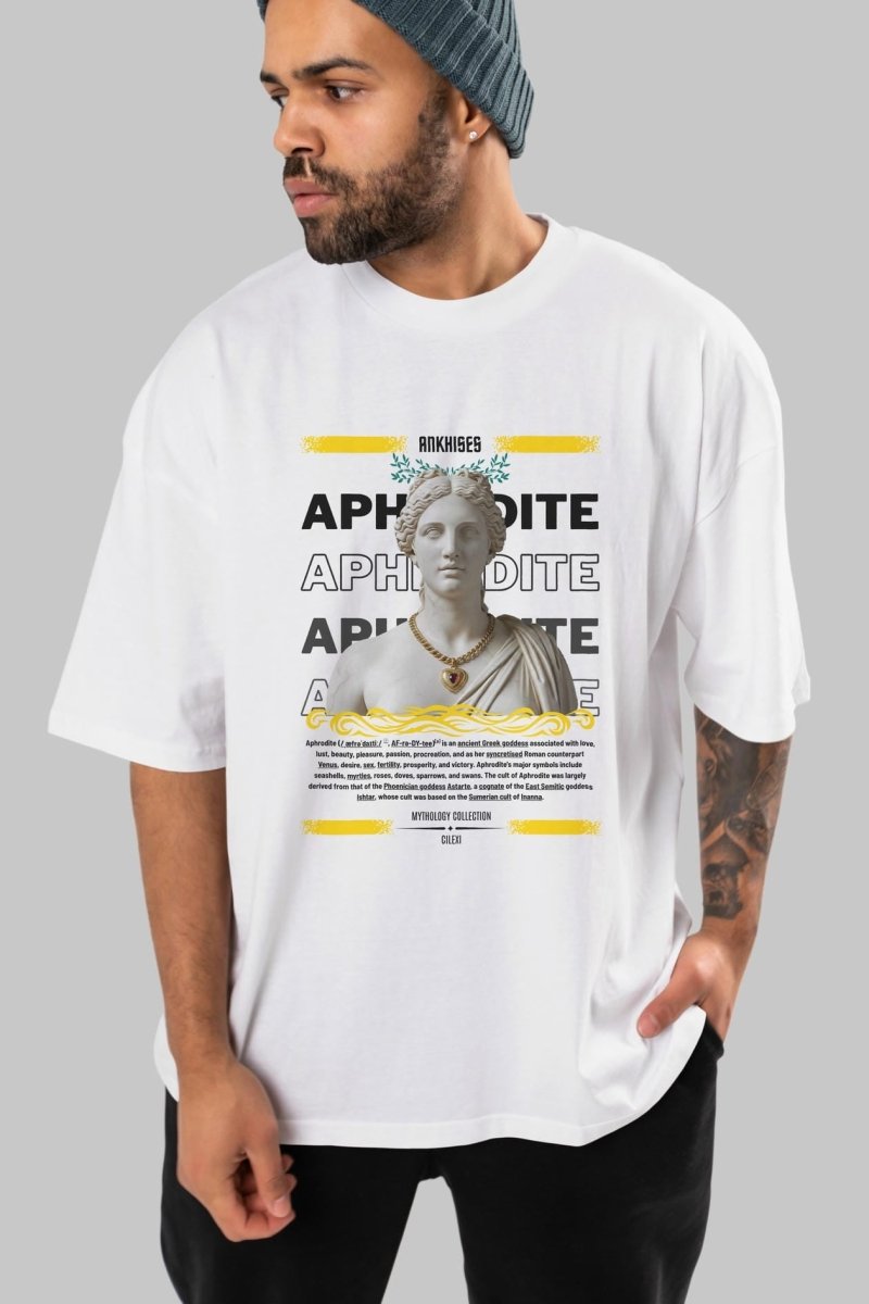 Aphrodite 1 ön Baskılı Oversize t-shirt Erkek Kadın %100 Pamuk Bisiklet Yaka tişort - Cilexi