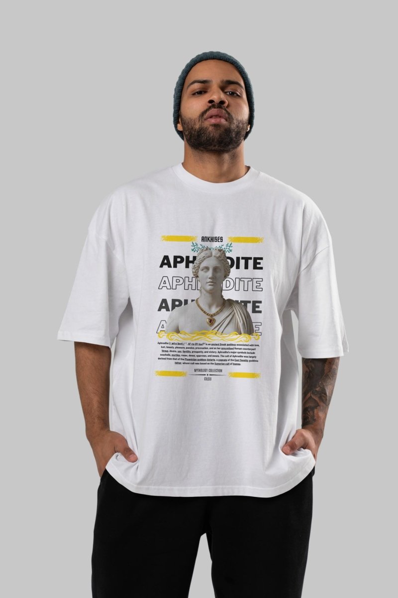 Aphrodite 1 ön Baskılı Oversize t-shirt Erkek Kadın %100 Pamuk Bisiklet Yaka tişort - Cilexi