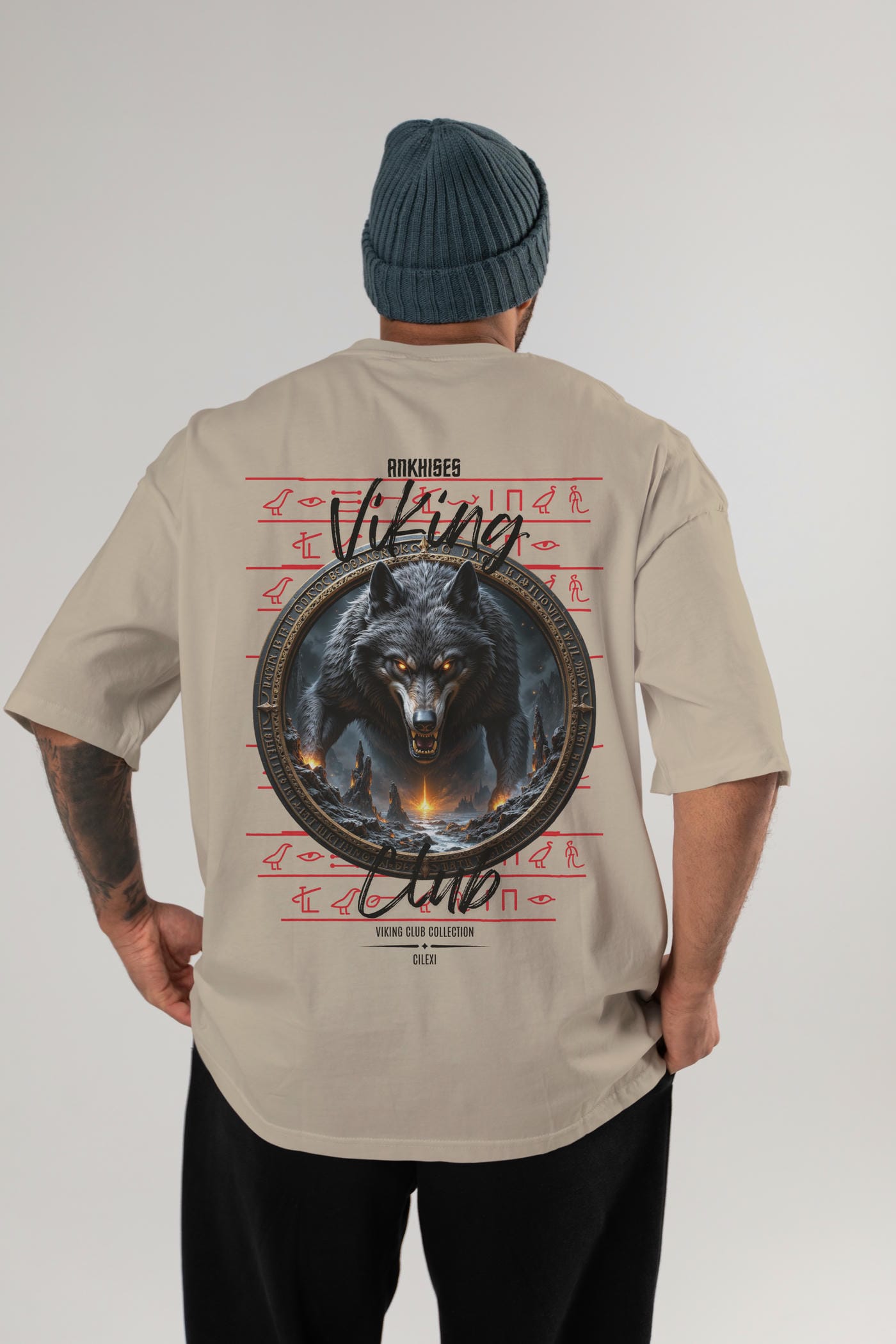 Viking Mitolojisi Serisi 28 Arka Baskılı Oversize t-shirt Erkek Kadın %100 Pamuk Bisiklet Yaka tişort