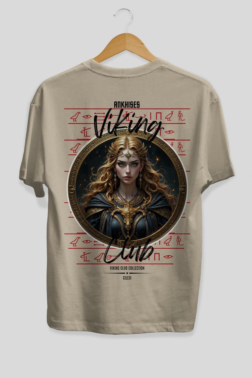 Freya Baskılı Oversize t-shirt Erkek Kadın %100 Pamuk Bisiklet Yaka tişort
