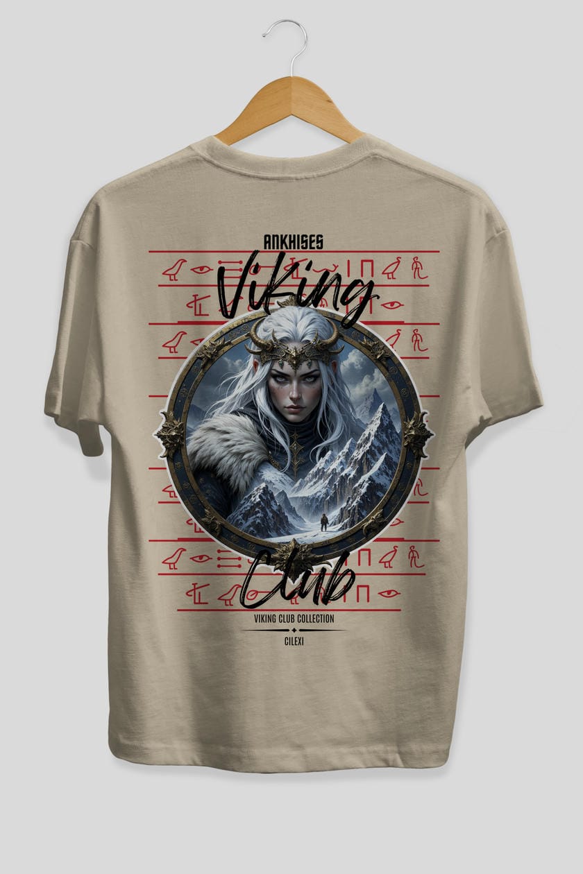 Viking Mitolojisi Serisi 19 Arka Baskılı Oversize t-shirt Erkek Kadın %100 Pamuk Bisiklet Yaka tişort