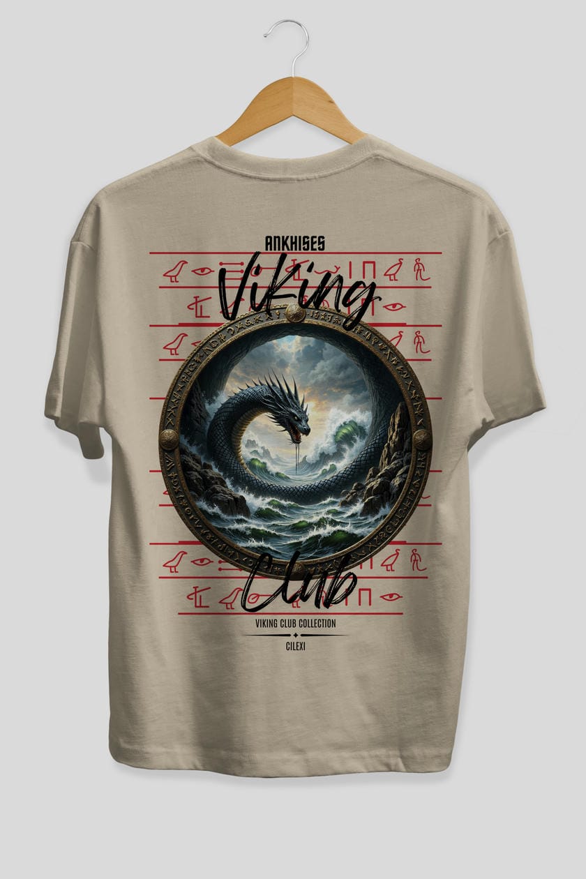 Viking Mitolojisi Serisi 26 Arka Baskılı Oversize t-shirt Erkek Kadın %100 Pamuk Bisiklet Yaka tişort