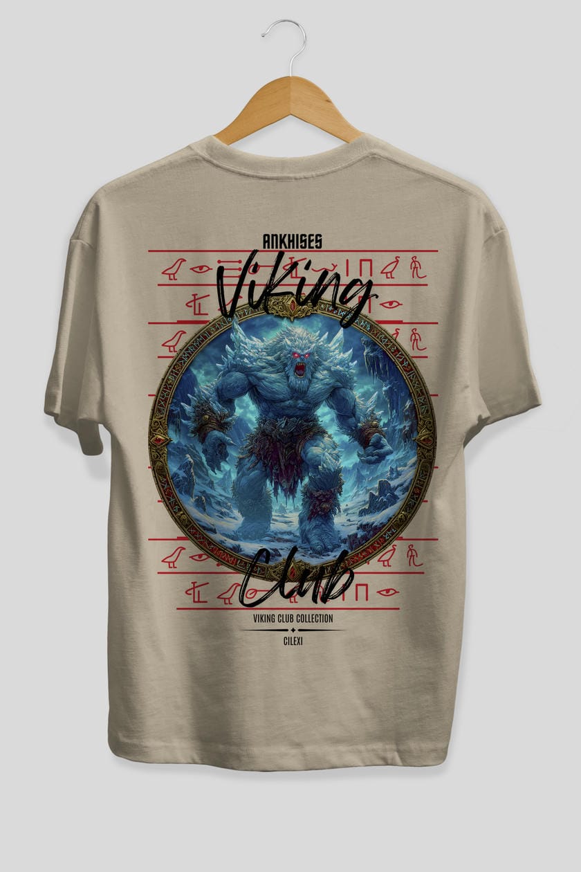 Ymir Arka Baskılı Oversize t-shirt Erkek Kadın %100 Pamuk Bisiklet Yaka tişort