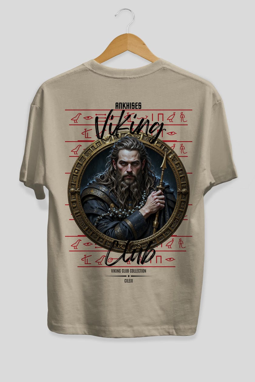 Viking Mitolojisi Serisi 12 Arka Baskılı Oversize t-shirt Erkek Kadın %100 Pamuk Bisiklet Yaka tişort