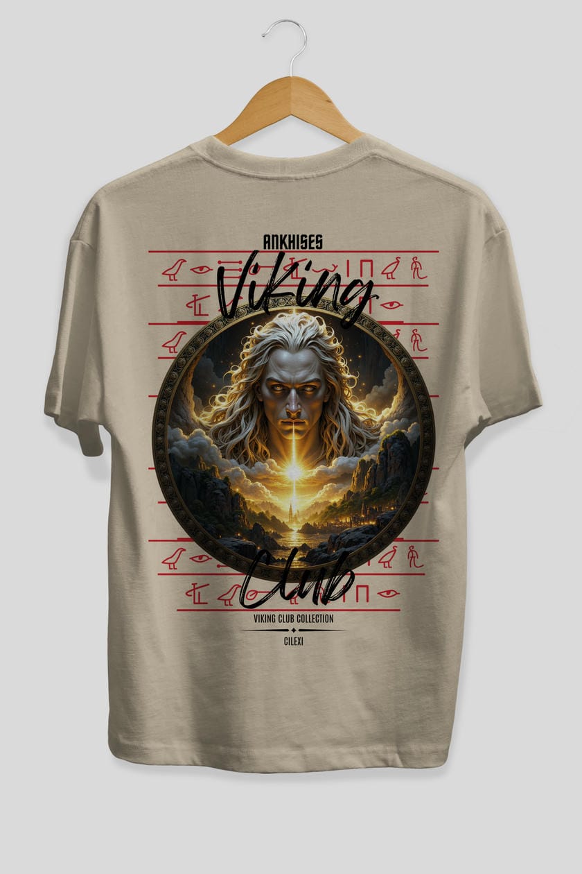 Viking Mitolojisi Serisi 15 Arka Baskılı Oversize t-shirt Erkek Kadın %100 Pamuk Bisiklet Yaka tişort