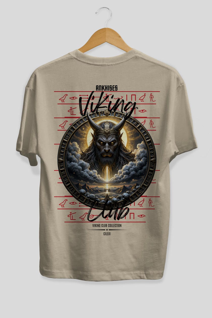 Viking Mitolojisi Serisi 9 Arka Baskılı Oversize t-shirt Erkek Kadın %100 Pamuk Bisiklet Yaka tişort