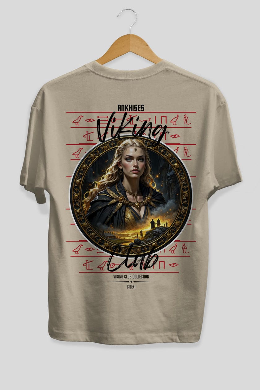 Viking Mitolojisi Serisi 1 Arka Baskılı Oversize t-shirt Erkek Kadın %100 Pamuk Bisiklet Yaka tişort