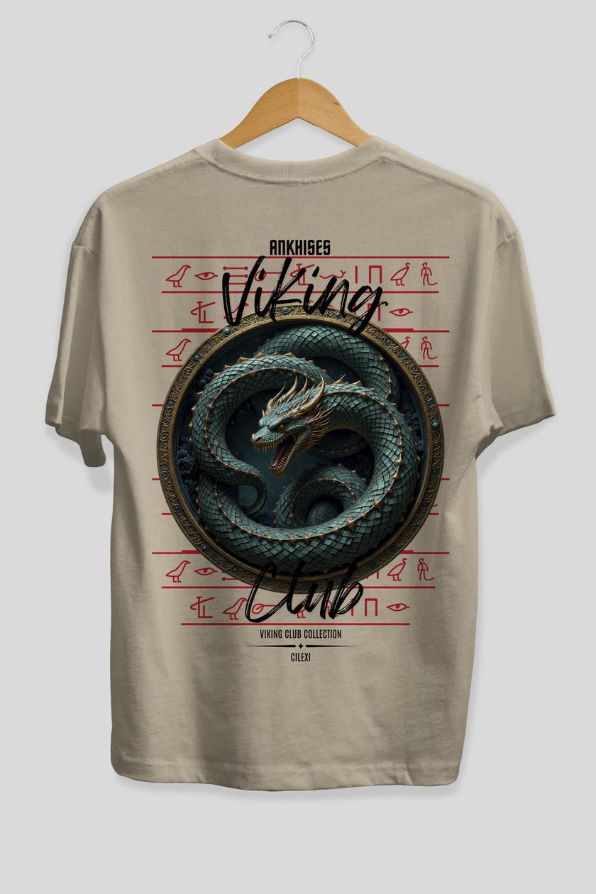 Viking Mitolojisi Serisi 25 Arka Baskılı Oversize t-shirt Erkek Kadın %100 Pamuk Bisiklet Yaka tişort