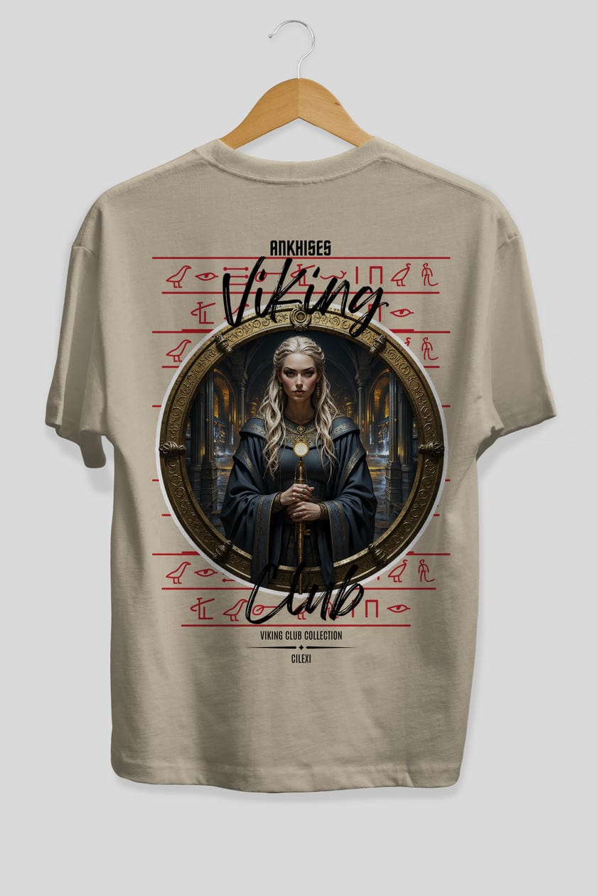 Viking Mitolojisi Serisi 5 Arka Baskılı Oversize t-shirt Erkek Kadın %100 Pamuk Bisiklet Yaka tişort
