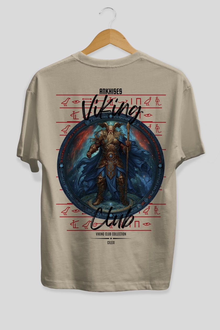 Heimdall Baskılı Oversize t-shirt Erkek Kadın %100 Pamuk Bisiklet Yaka tişort
