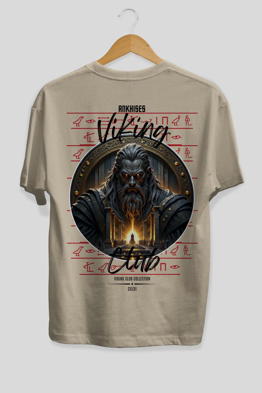 Odin 3 Arka Baskılı Oversize t-shirt Erkek Kadın %100 Pamuk Bisiklet Yaka tişort