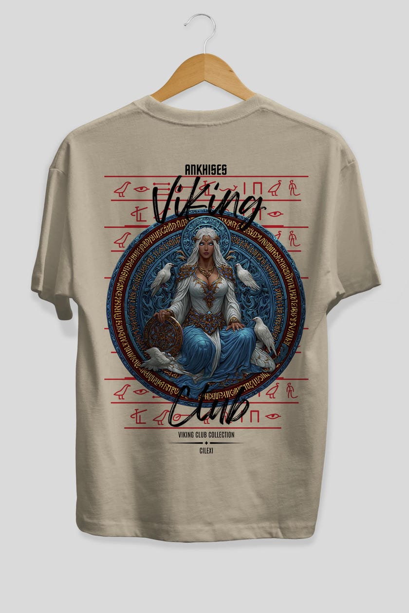 Frigg Baskılı Oversize t-shirt Erkek Kadın %100 Pamuk Bisiklet Yaka tişort