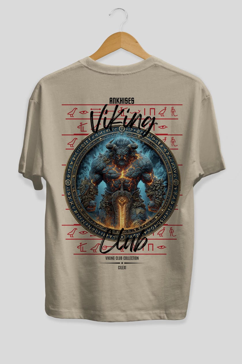 Surtr Arka Baskılı Oversize t-shirt Erkek Kadın %100 Pamuk Bisiklet Yaka tişort