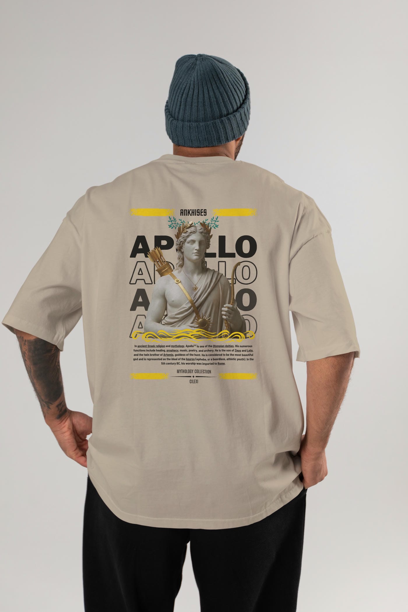 Apollo 2 Arka Baskılı Oversize t-shirt Erkek Kadın %100 Pamuk Bisiklet Yaka tişort