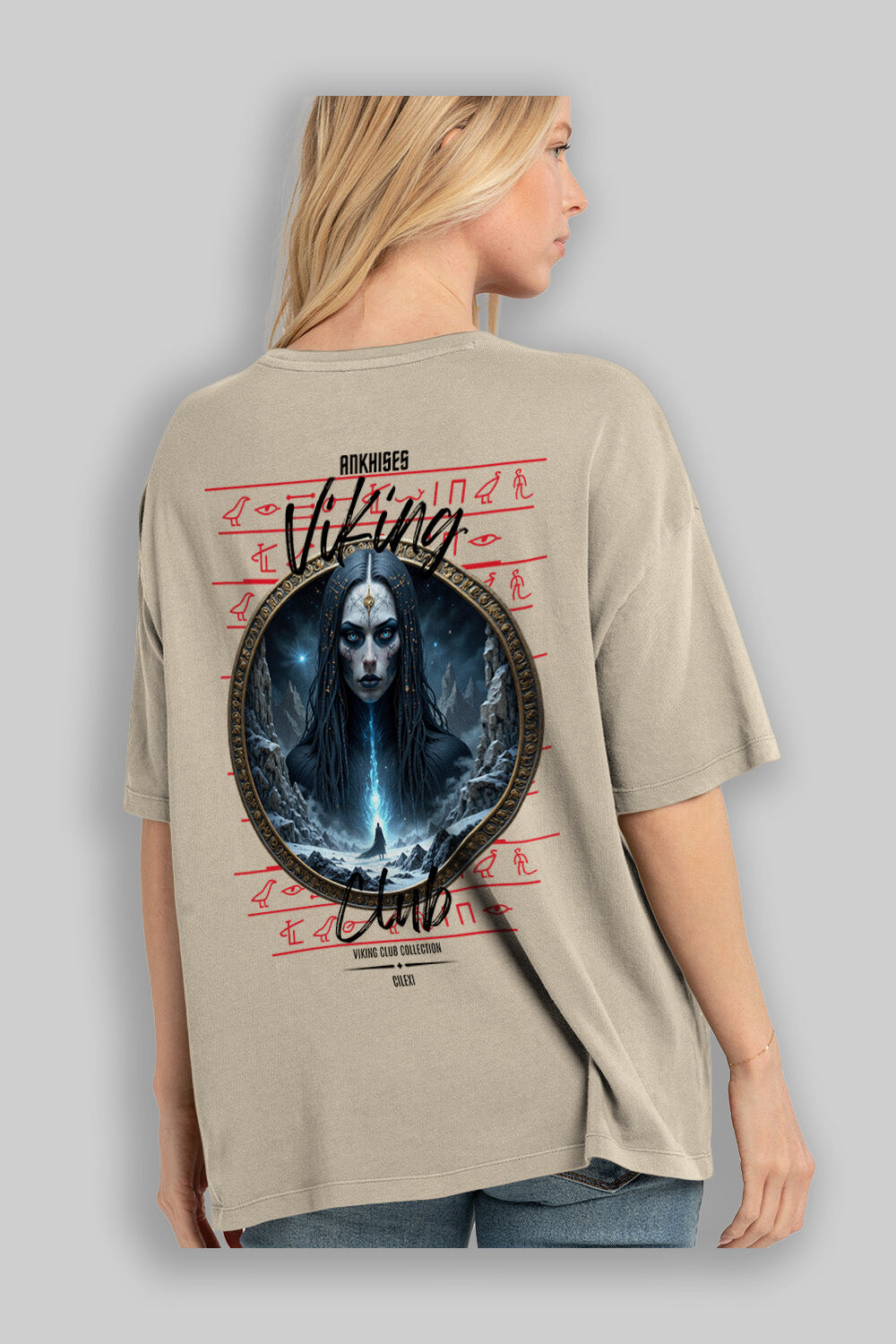 Viking Mitolojisi Serisi 11 Arka Baskılı Oversize t-shirt Erkek Kadın %100 Pamuk Bisiklet Yaka tişort