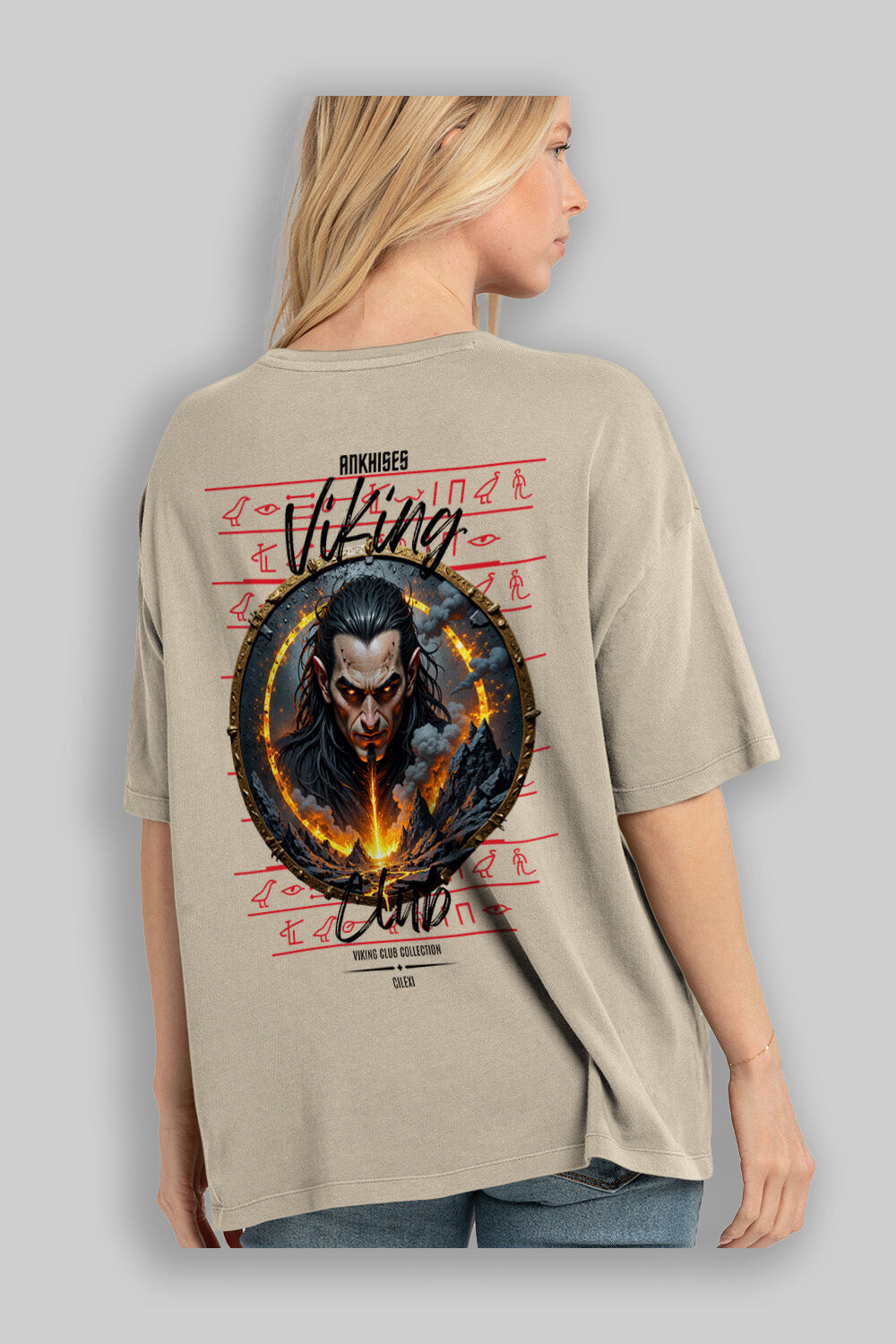 Loke 2 Arka Baskılı Oversize t-shirt Erkek Kadın %100 Pamuk Bisiklet Yaka tişort