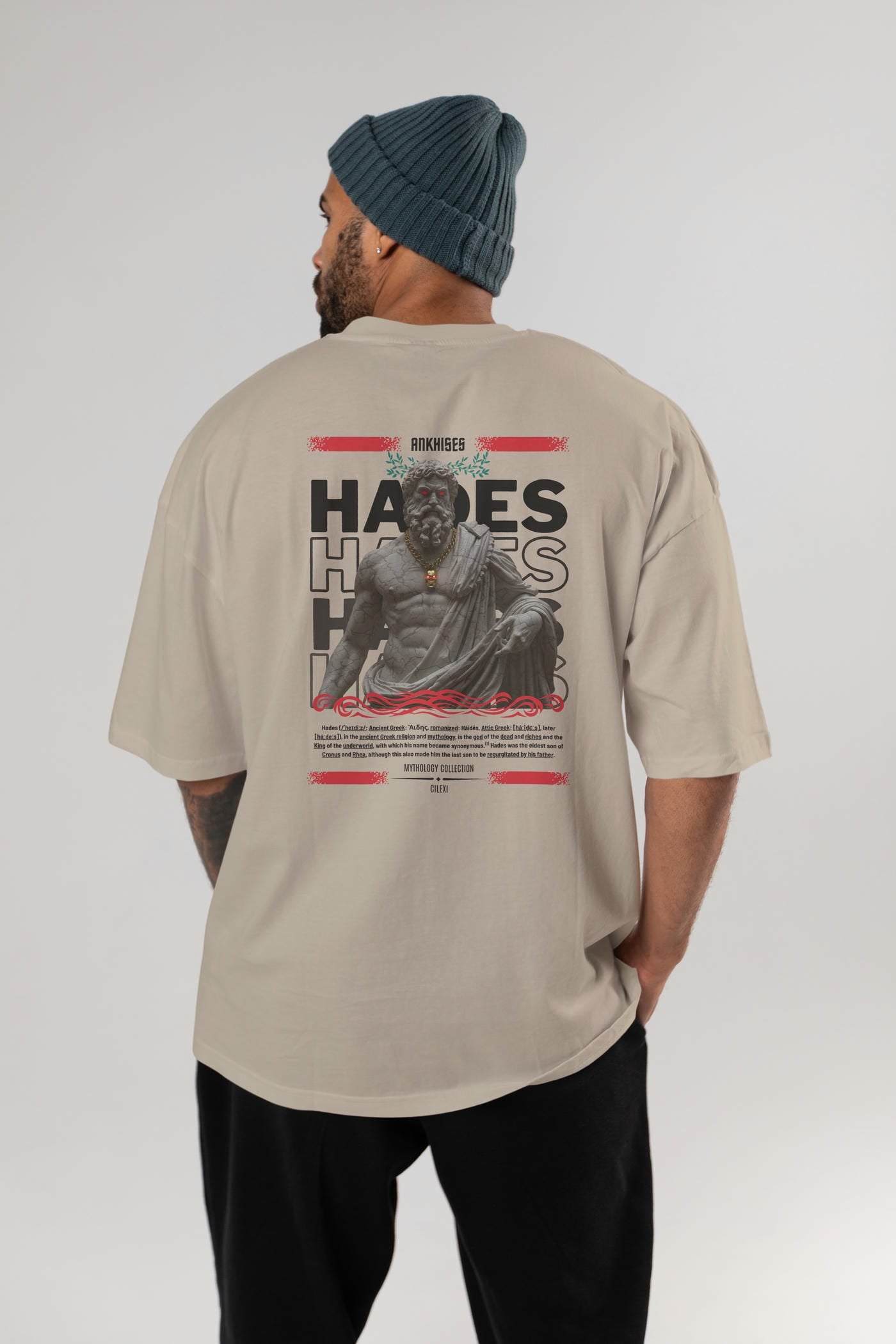 Hades 3 Arka Baskılı Oversize t-shirt Erkek Kadın %100 Pamuk Bisiklet Yaka tişort