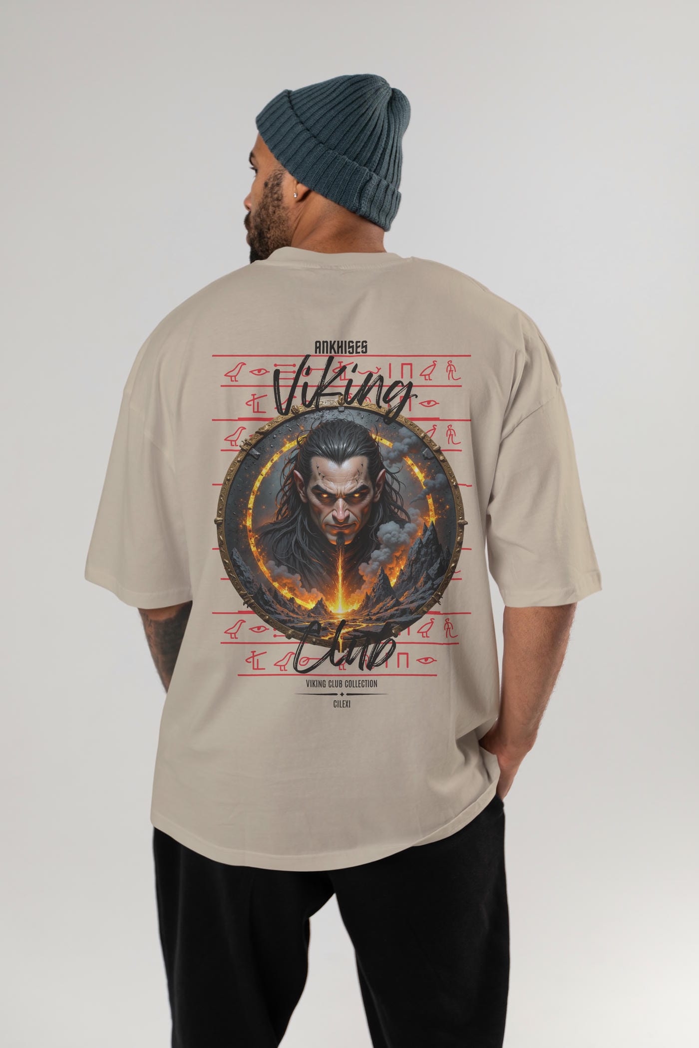 Loke 2 Arka Baskılı Oversize t-shirt Erkek Kadın %100 Pamuk Bisiklet Yaka tişort