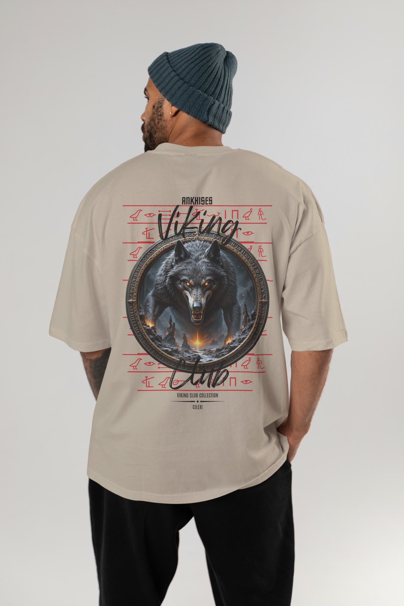 Viking Mitolojisi Serisi 28 Arka Baskılı Oversize t-shirt Erkek Kadın %100 Pamuk Bisiklet Yaka tişort