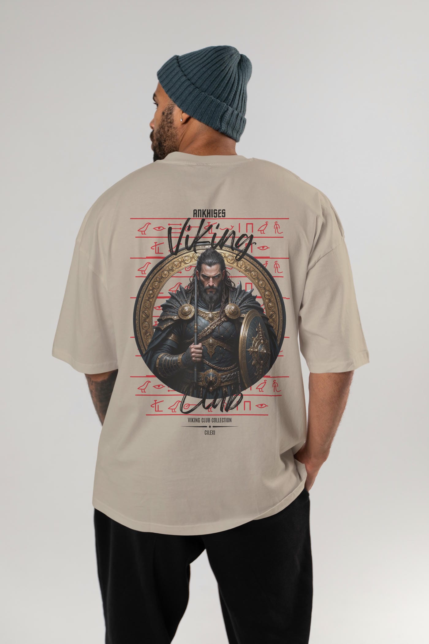 Viking Mitolojisi Serisi 6 Arka Baskılı Oversize t-shirt Erkek Kadın %100 Pamuk Bisiklet Yaka tişort