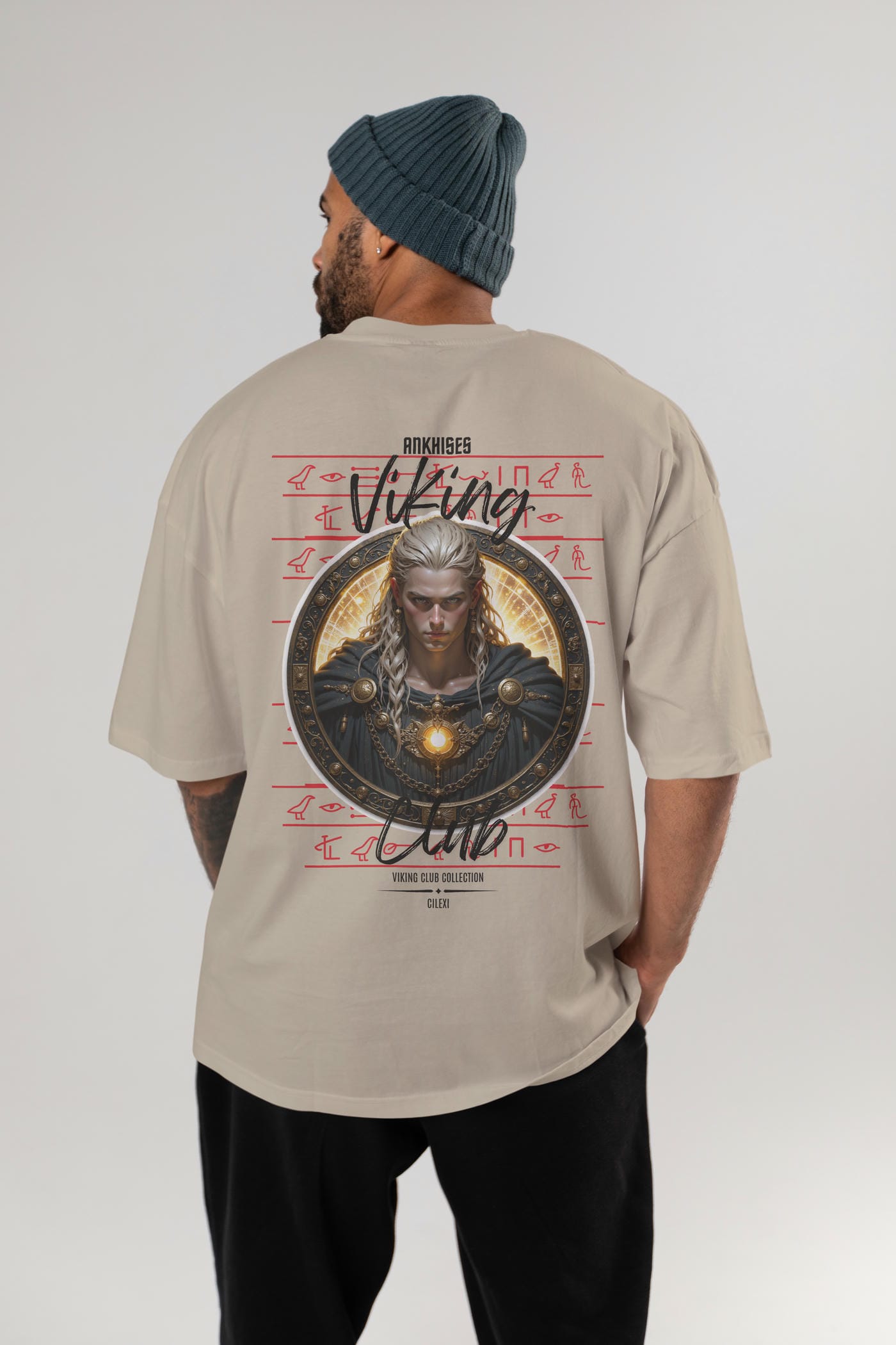 Viking Mitolojisi Serisi 14 Arka Baskılı Oversize t-shirt Erkek Kadın %100 Pamuk Bisiklet Yaka tişort