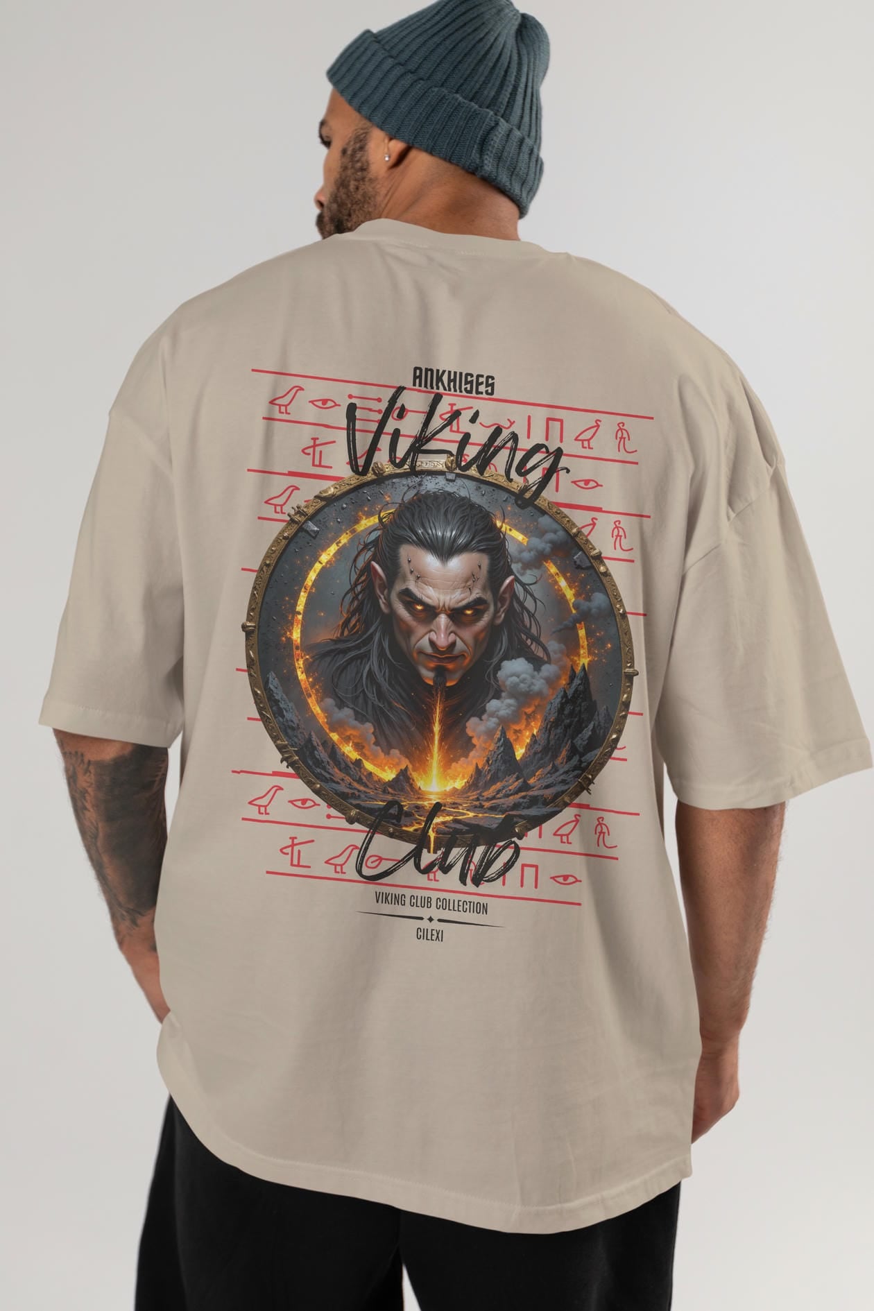 Loke 2 Arka Baskılı Oversize t-shirt Erkek Kadın %100 Pamuk Bisiklet Yaka tişort