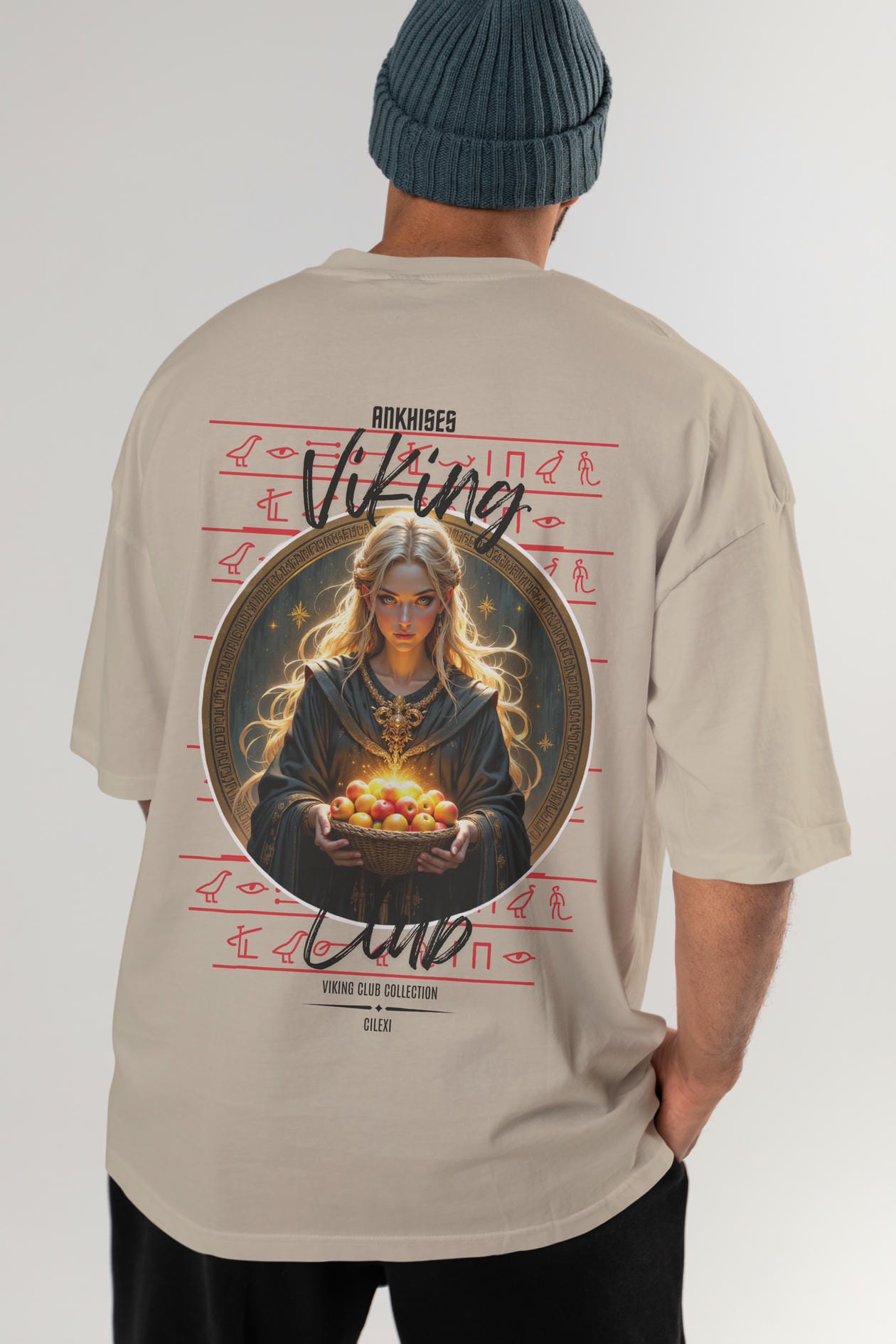 Viking Mitolojisi Serisi 16 Arka Baskılı Oversize t-shirt Erkek Kadın %100 Pamuk Bisiklet Yaka tişort