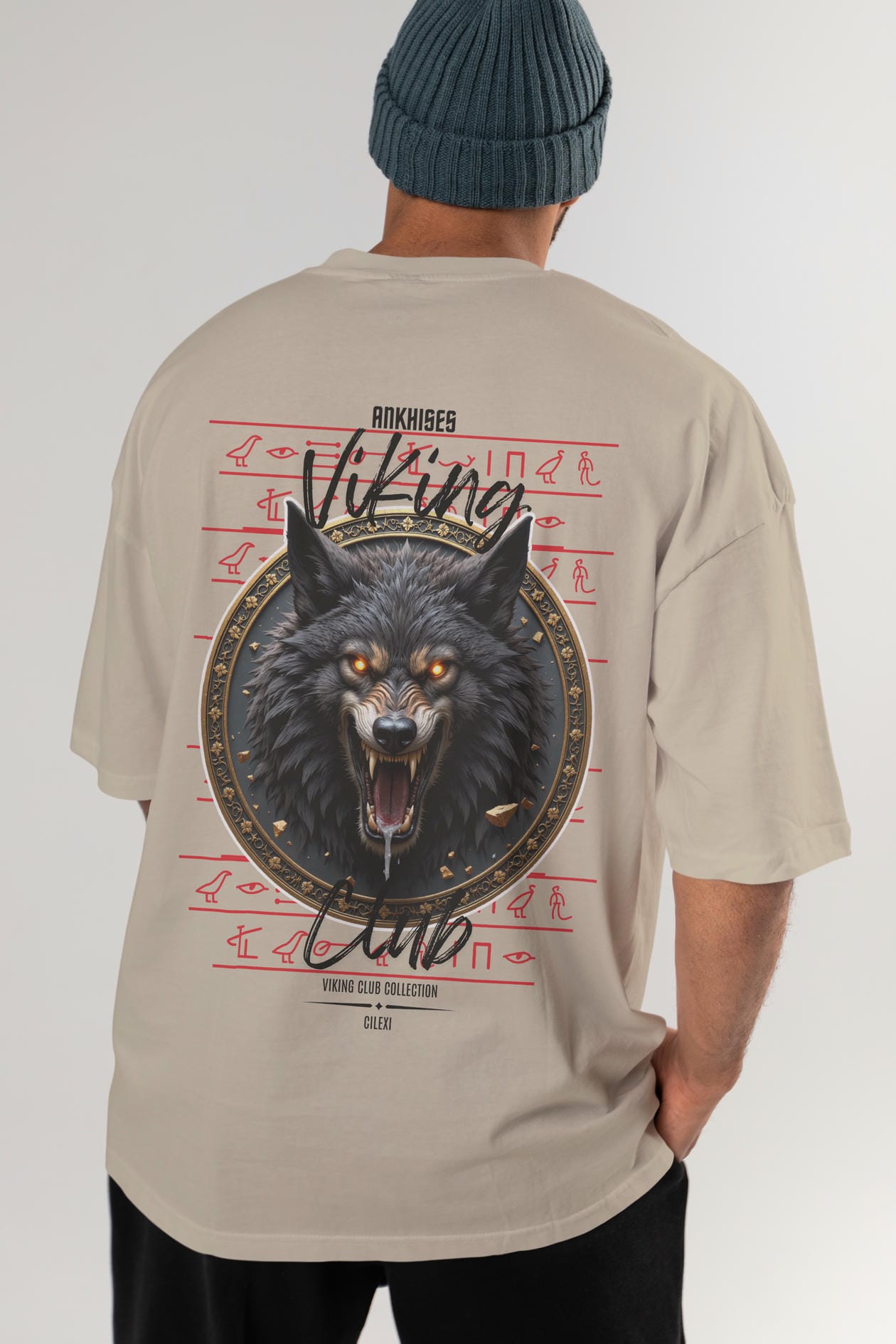 Viking Mitolojisi Serisi 27 Arka Baskılı Oversize t-shirt Erkek Kadın %100 Pamuk Bisiklet Yaka tişort