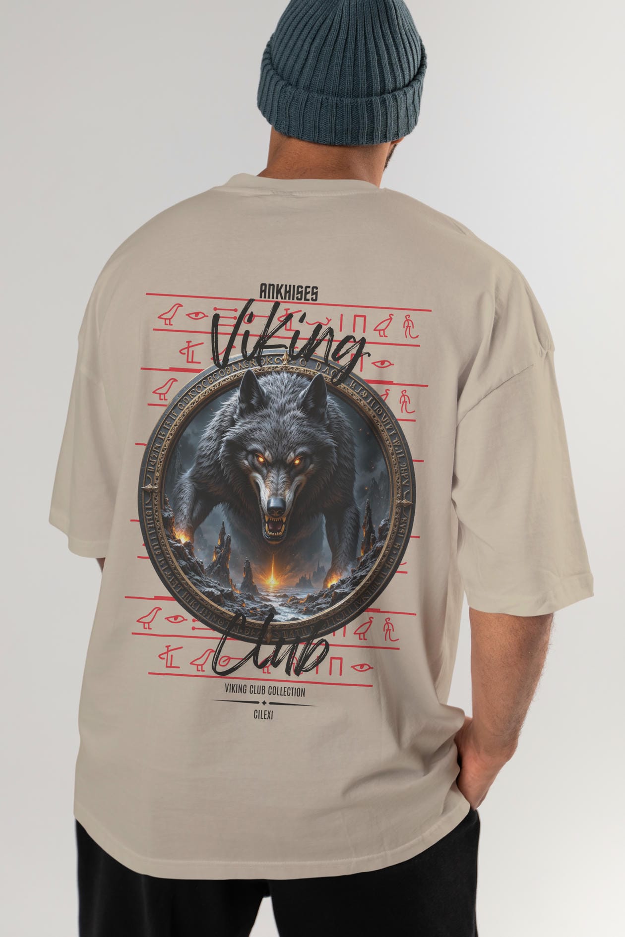 Viking Mitolojisi Serisi 28 Arka Baskılı Oversize t-shirt Erkek Kadın %100 Pamuk Bisiklet Yaka tişort