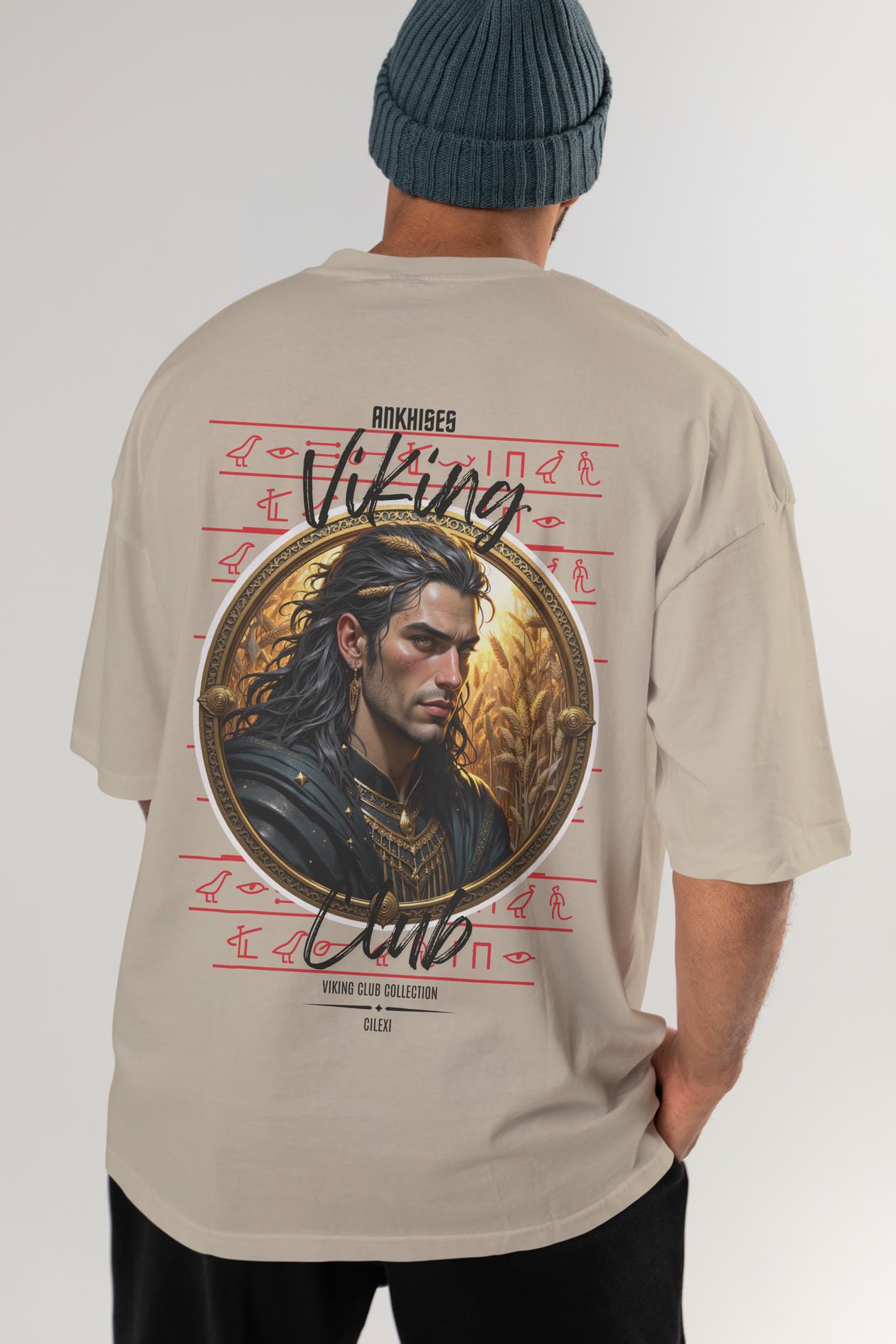 Viking Mitolojisi Serisi 2 Arka Baskılı Oversize t-shirt Erkek Kadın %100 Pamuk Bisiklet Yaka tişort