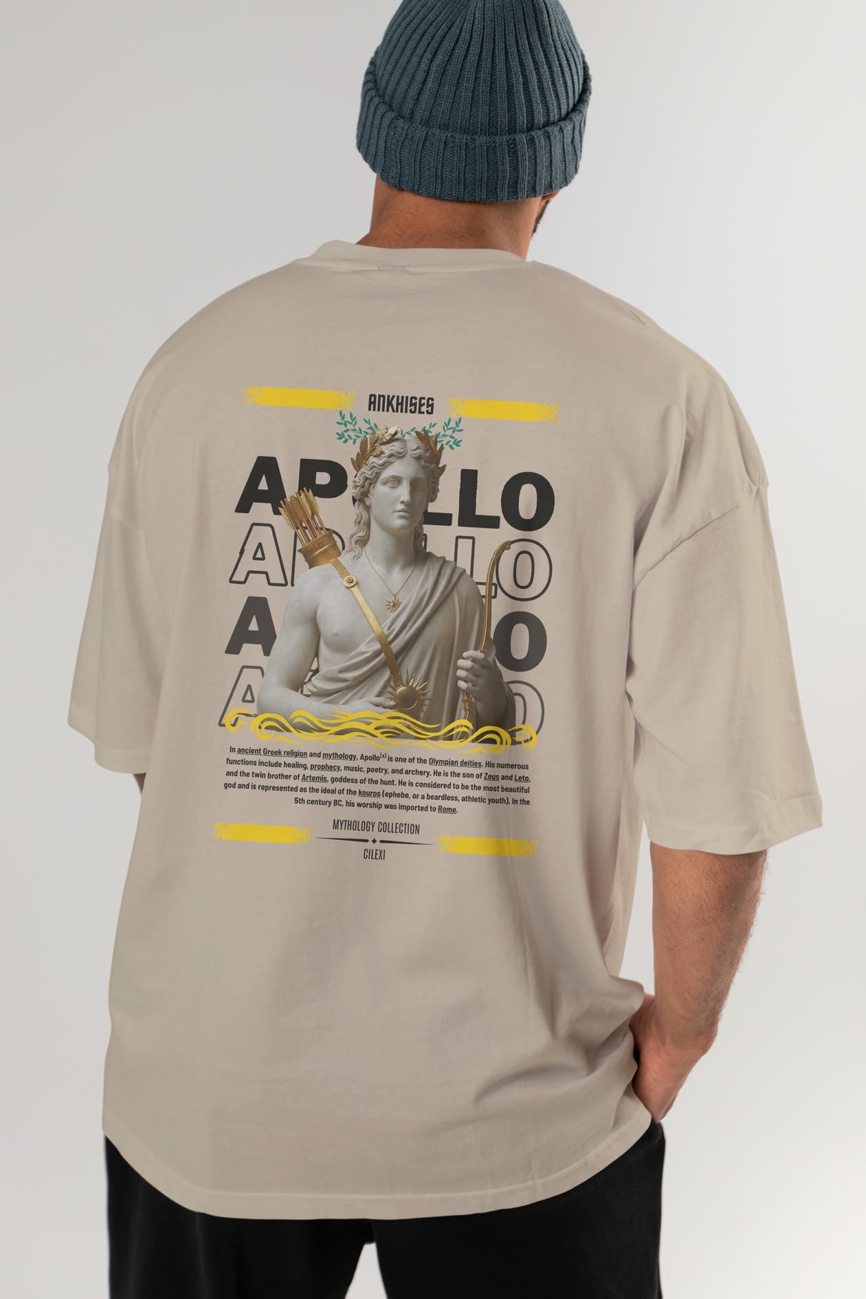 Apollo 2 Arka Baskılı Oversize t-shirt Erkek Kadın %100 Pamuk Bisiklet Yaka tişort
