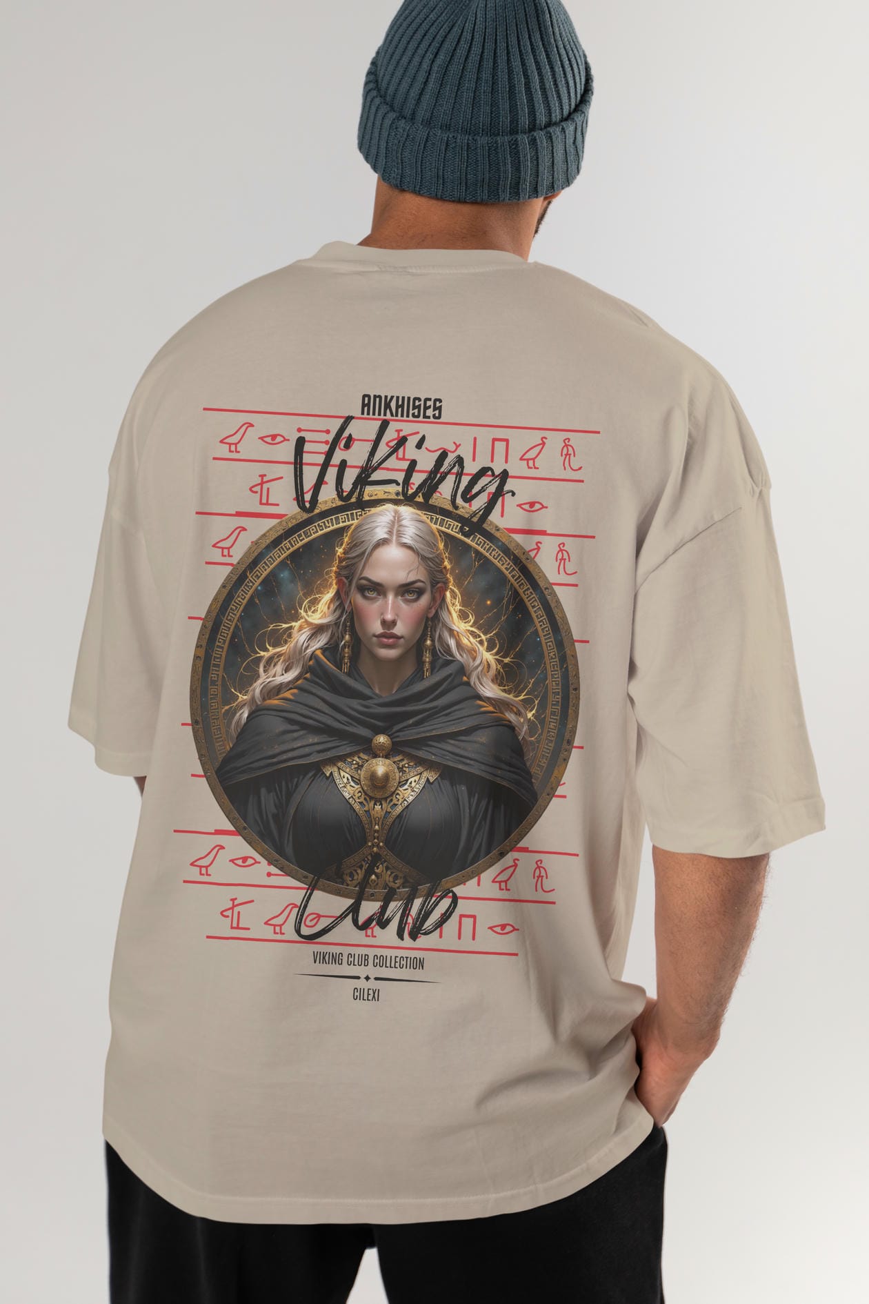 Viking Mitolojisi Serisi 4 Arka Baskılı Oversize t-shirt Erkek Kadın %100 Pamuk Bisiklet Yaka tişort
