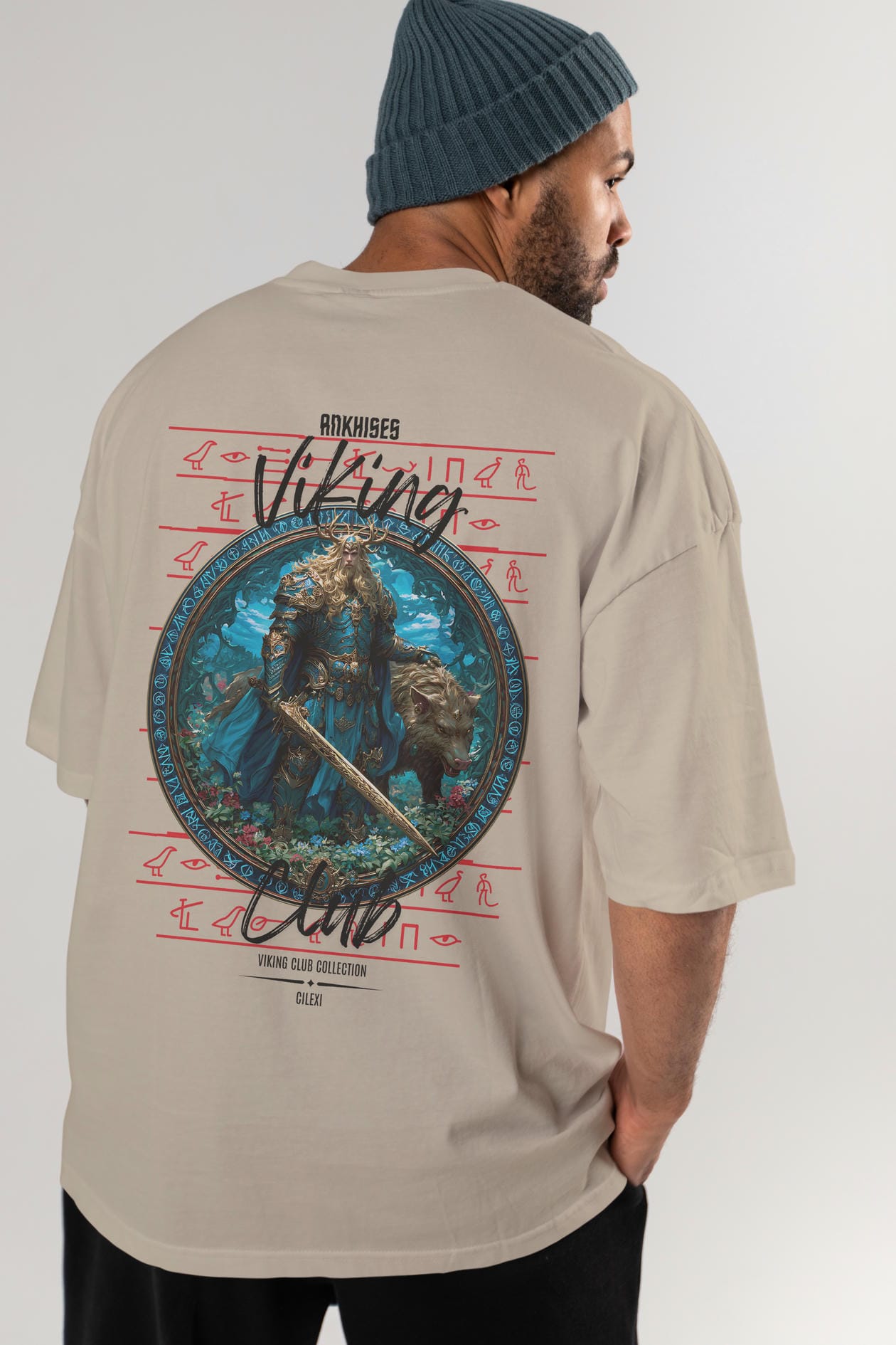 Freyr Baskılı Oversize t-shirt Erkek Kadın %100 Pamuk Bisiklet Yaka tişort