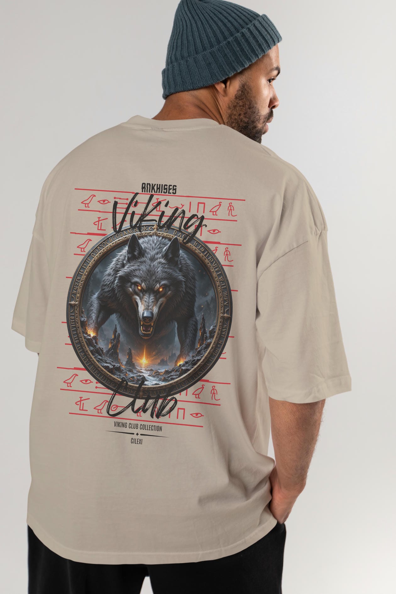 Viking Mitolojisi Serisi 28 Arka Baskılı Oversize t-shirt Erkek Kadın %100 Pamuk Bisiklet Yaka tişort