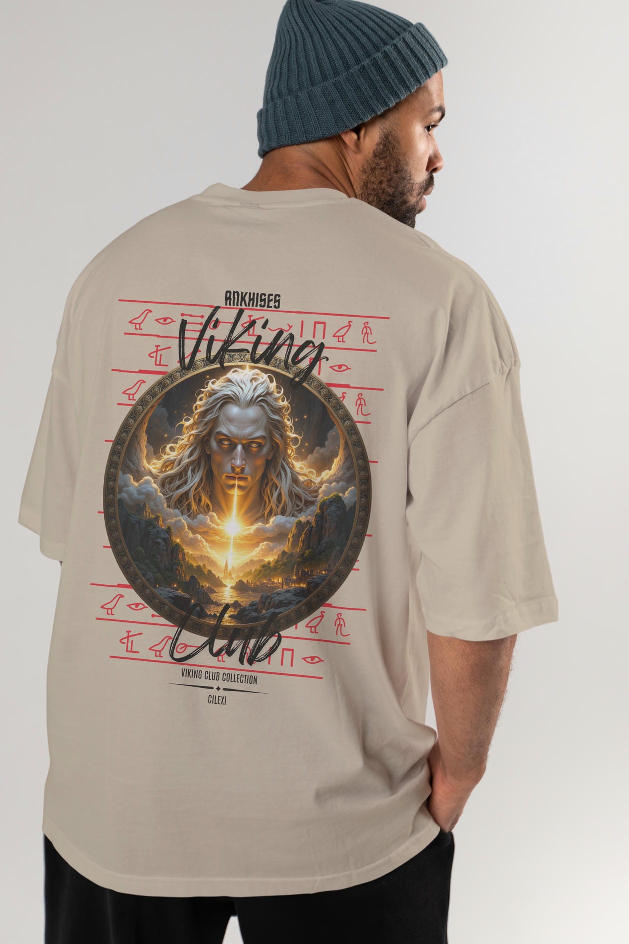 Viking Mitolojisi Serisi 15 Arka Baskılı Oversize t-shirt Erkek Kadın %100 Pamuk Bisiklet Yaka tişort
