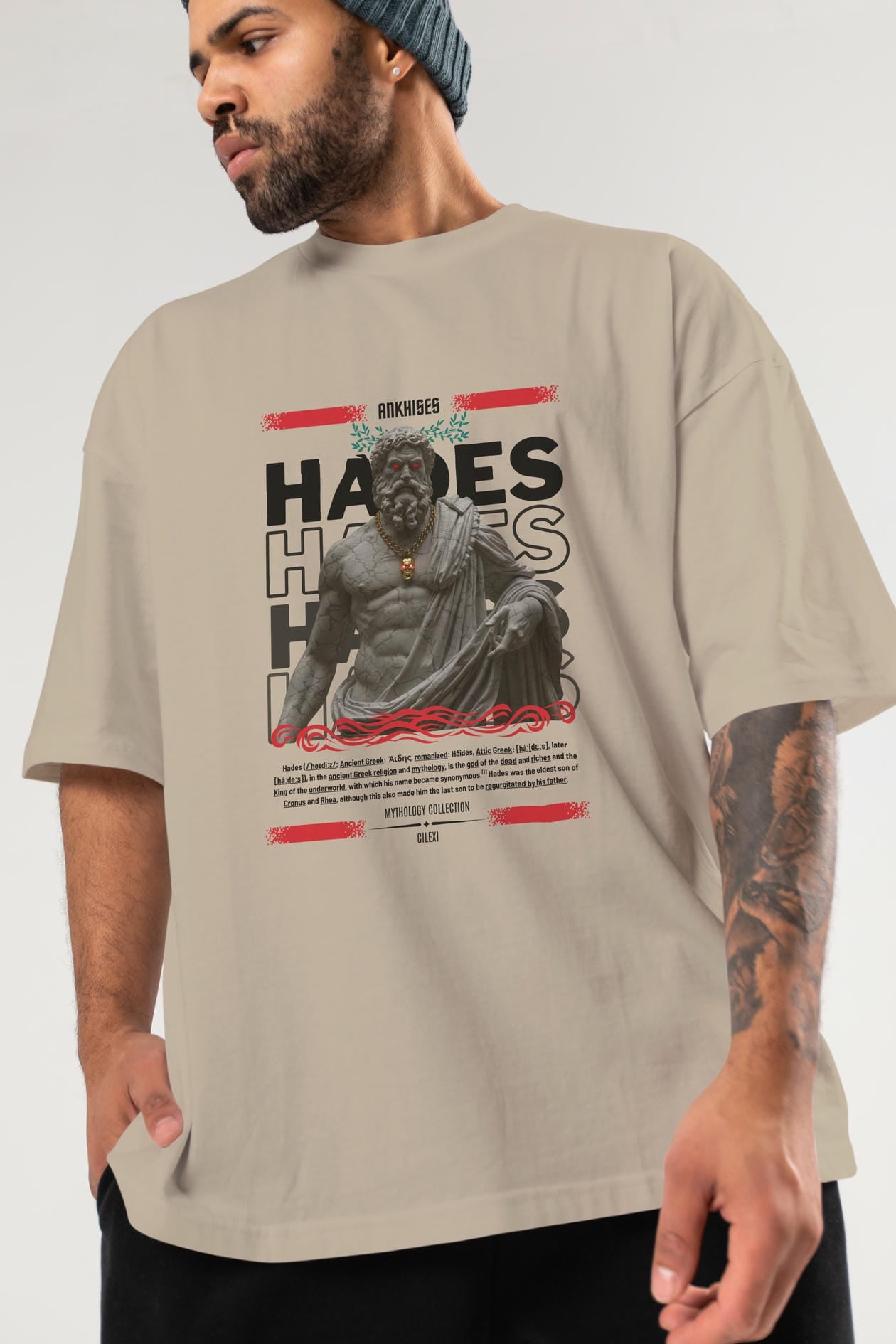 Hades 3 ön Baskılı Oversize t-shirt Erkek Kadın %100 Pamuk Bisiklet Yaka tişort