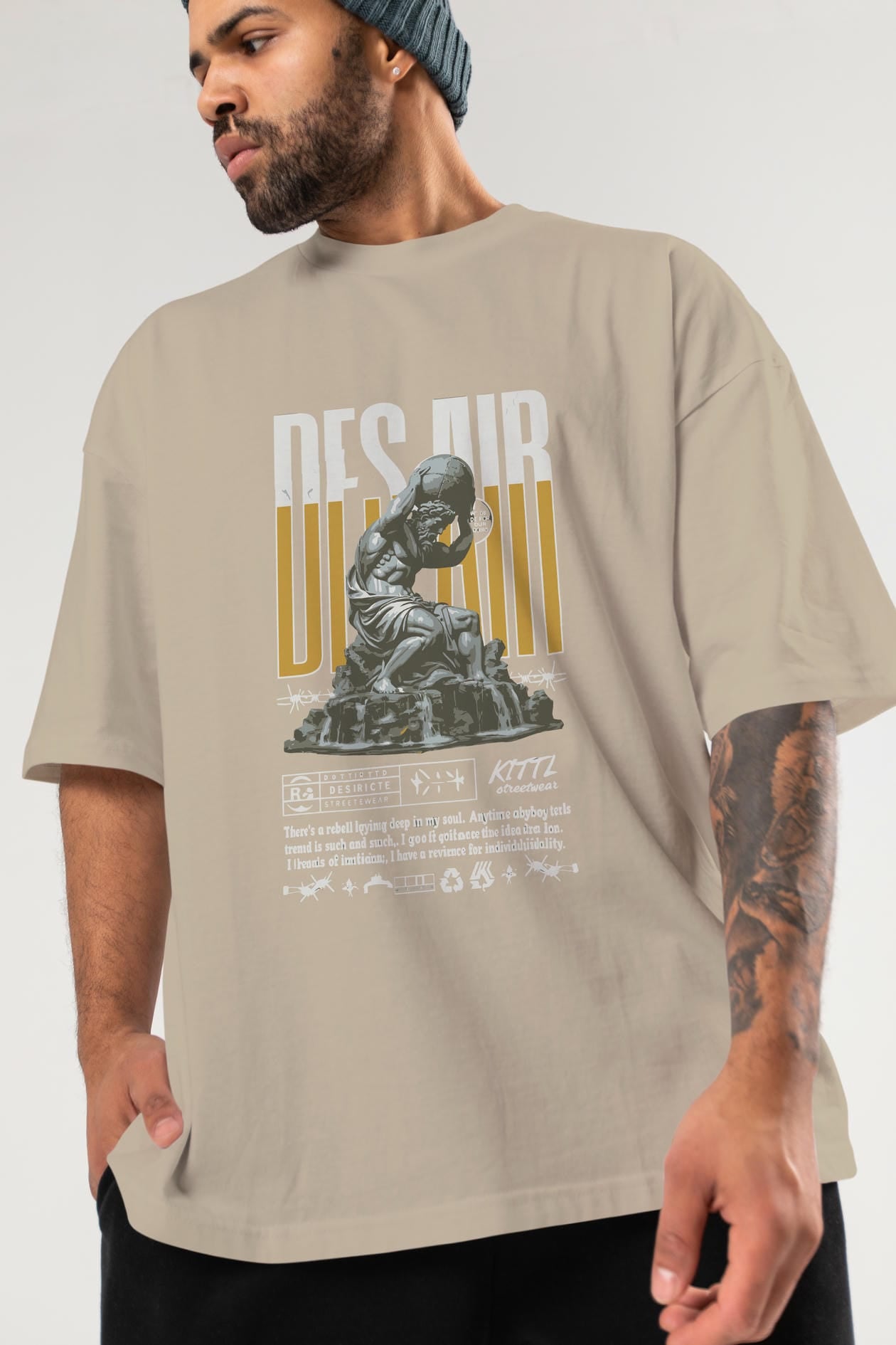 Des air ön Baskılı Oversize t-shirt Erkek Kadın %100 Pamuk Bisiklet Yaka tişort