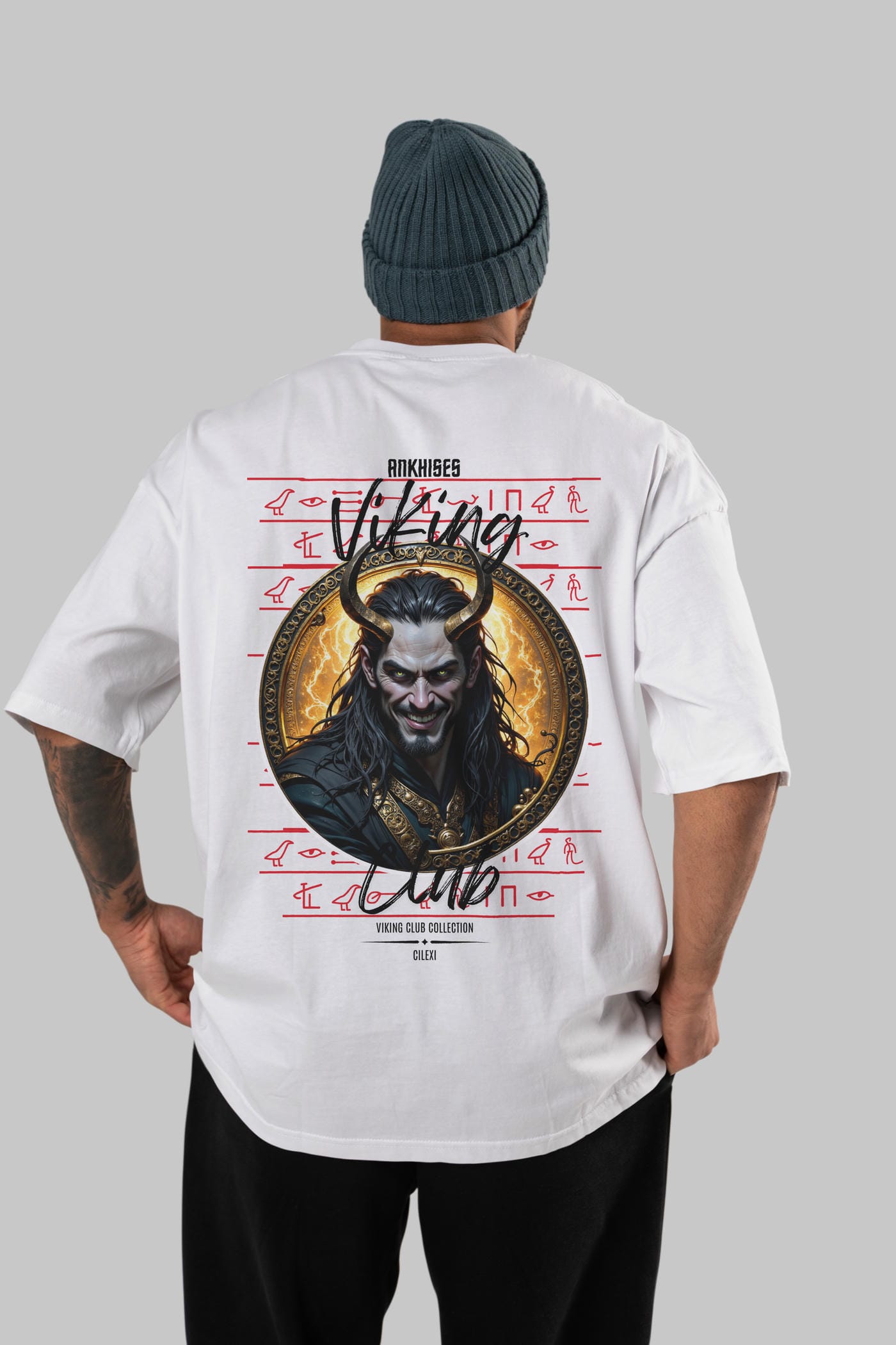 Loke 1 Baskılı Oversize t-shirt Erkek Kadın %100 Pamuk Bisiklet Yaka tişort