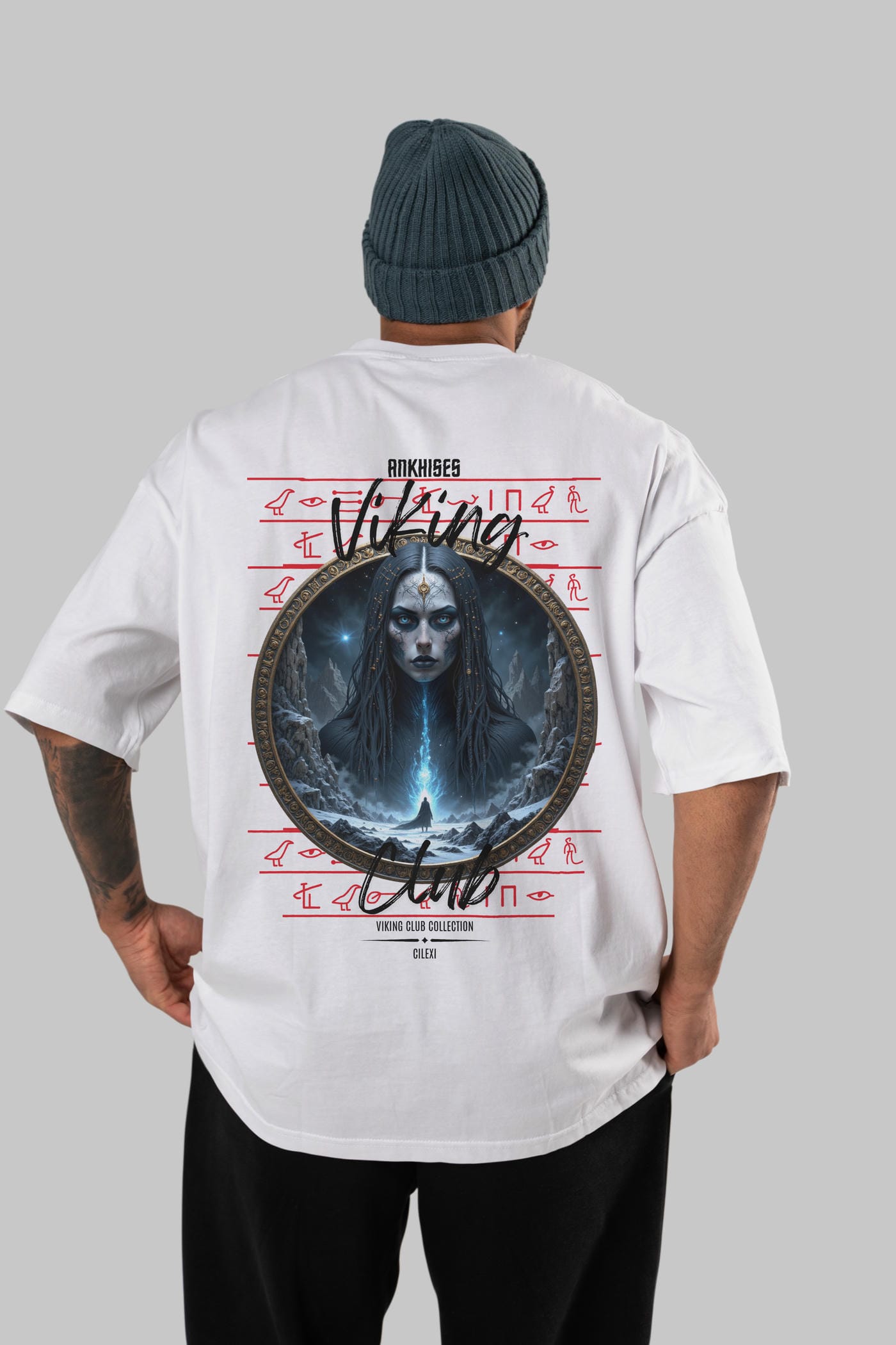 Viking Mitolojisi Serisi 11 Arka Baskılı Oversize t-shirt Erkek Kadın %100 Pamuk Bisiklet Yaka tişort