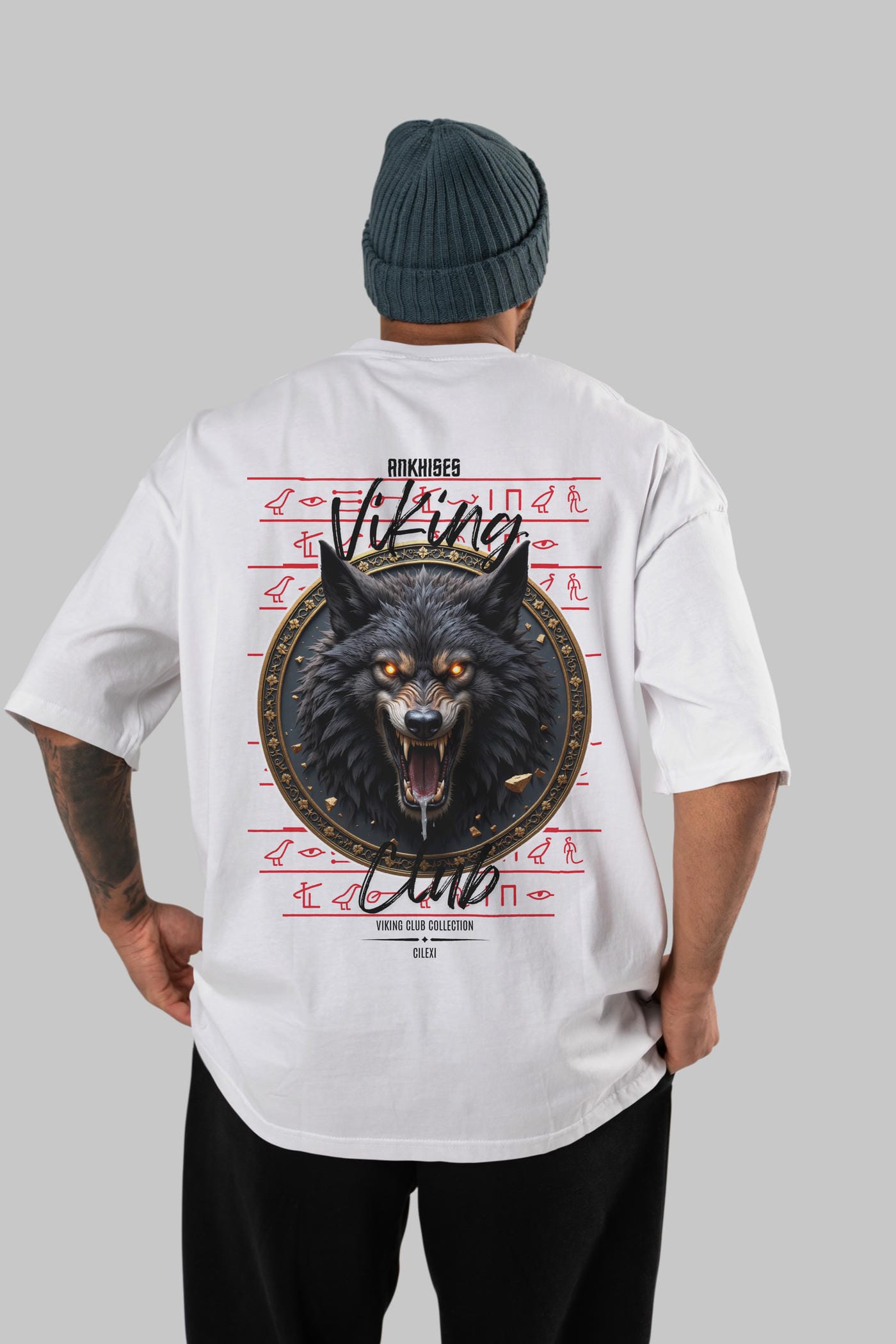 Viking Mitolojisi Serisi 27 Arka Baskılı Oversize t-shirt Erkek Kadın %100 Pamuk Bisiklet Yaka tişort