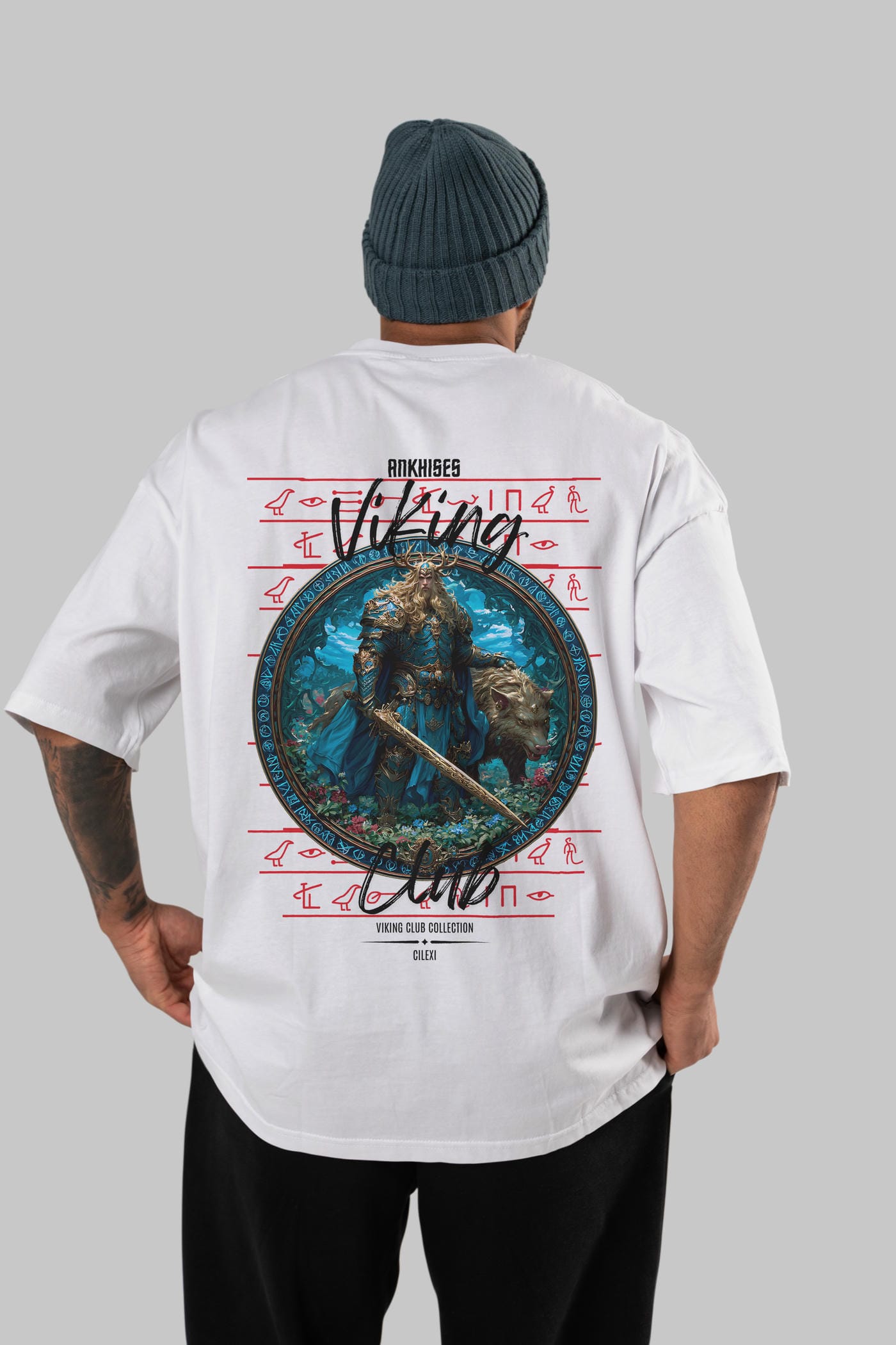 Freyr Baskılı Oversize t-shirt Erkek Kadın %100 Pamuk Bisiklet Yaka tişort