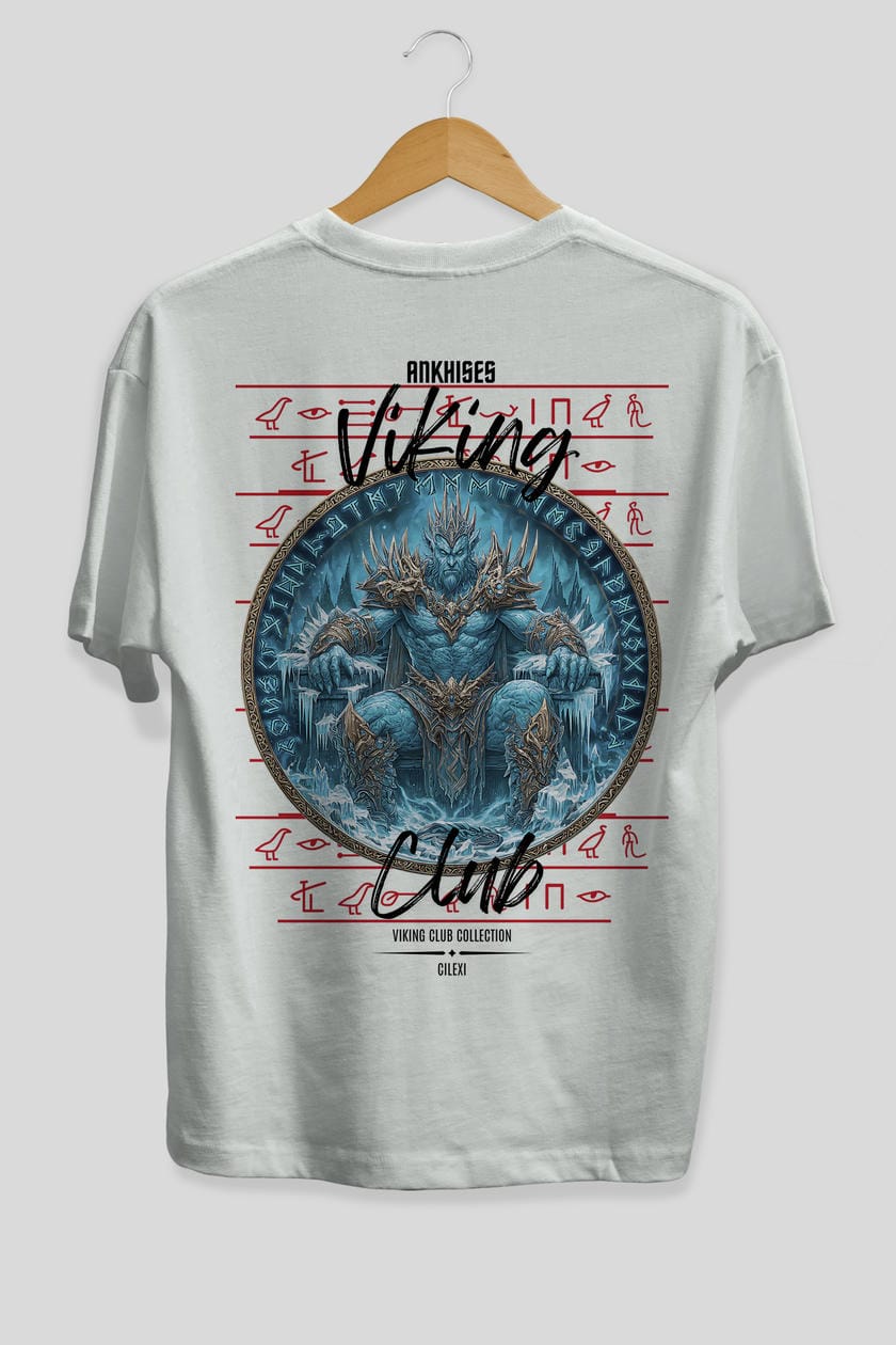 Thrym Arka Baskılı Oversize t-shirt Erkek Kadın %100 Pamuk Bisiklet Yaka tişort