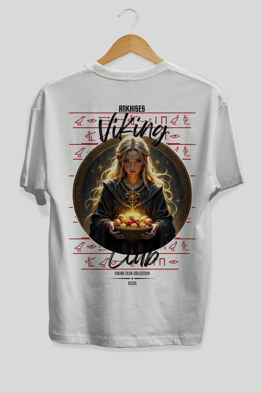Viking Mitolojisi Serisi 16 Arka Baskılı Oversize t-shirt Erkek Kadın %100 Pamuk Bisiklet Yaka tişort