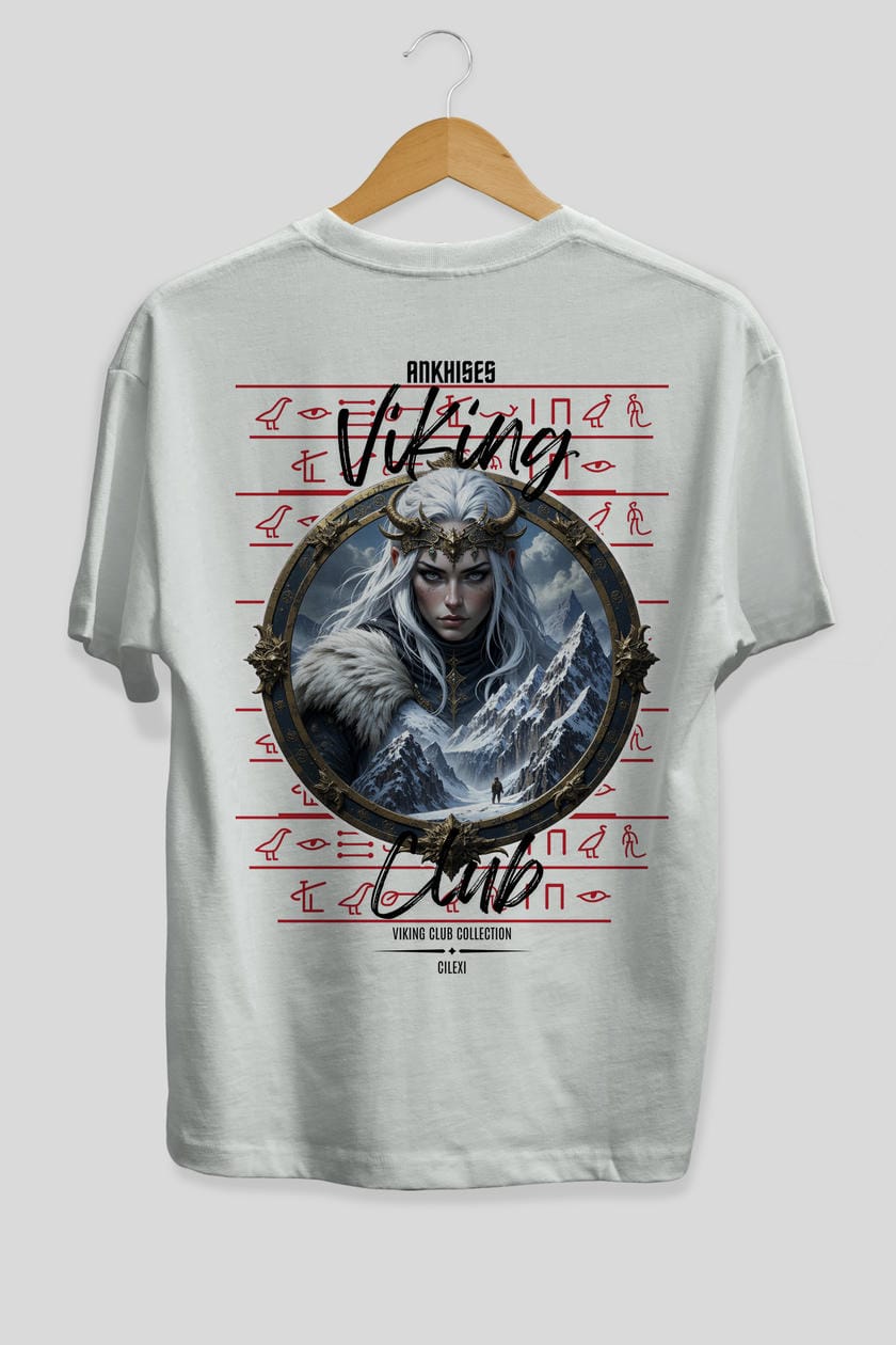 Viking Mitolojisi Serisi 19 Arka Baskılı Oversize t-shirt Erkek Kadın %100 Pamuk Bisiklet Yaka tişort