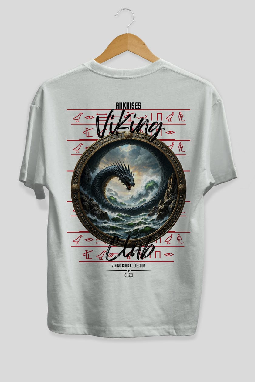 Viking Mitolojisi Serisi 26 Arka Baskılı Oversize t-shirt Erkek Kadın %100 Pamuk Bisiklet Yaka tişort