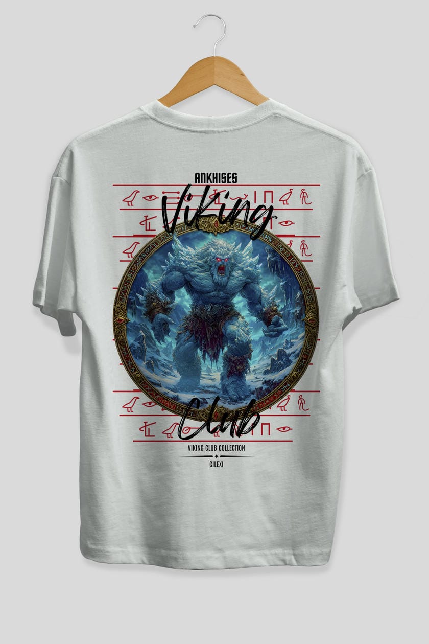 Ymir Arka Baskılı Oversize t-shirt Erkek Kadın %100 Pamuk Bisiklet Yaka tişort