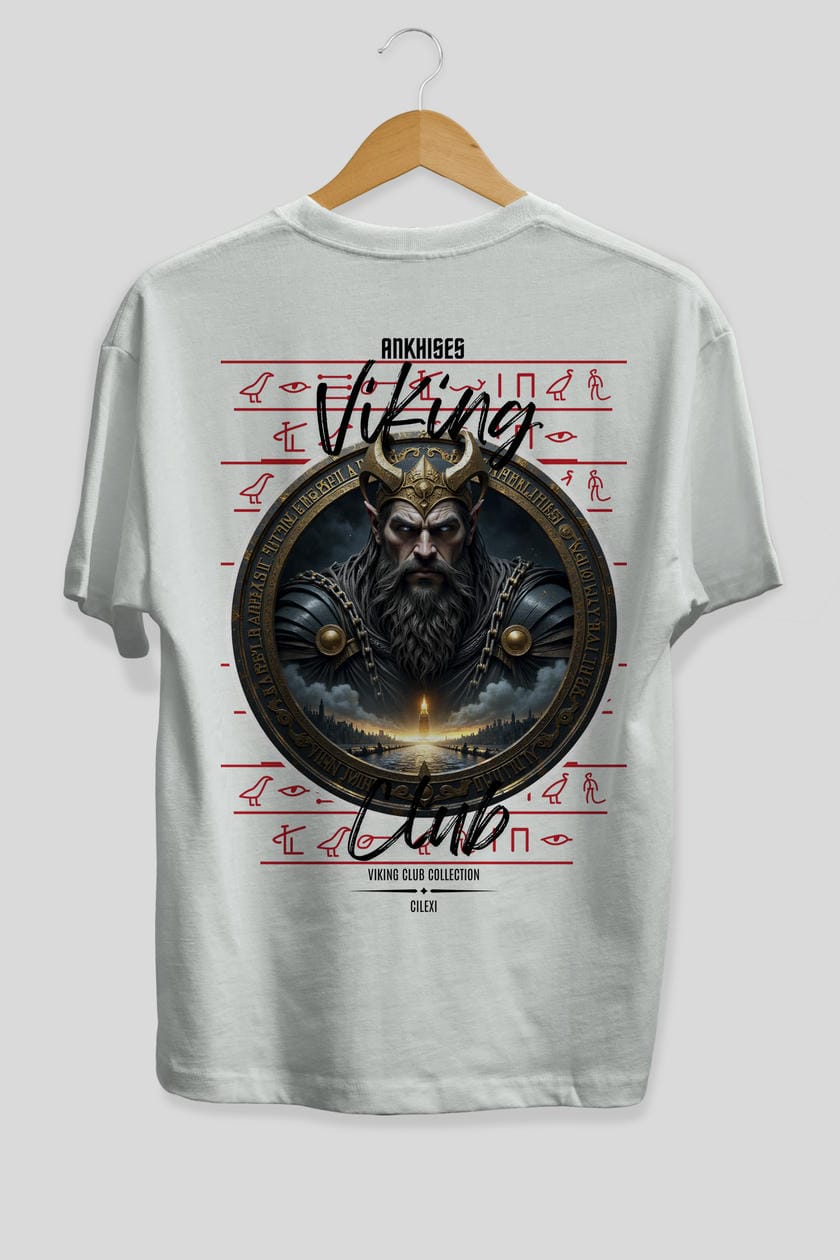 Viking Mitolojisi Serisi 7 Arka Baskılı Oversize t-shirt Erkek Kadın %100 Pamuk Bisiklet Yaka tişort