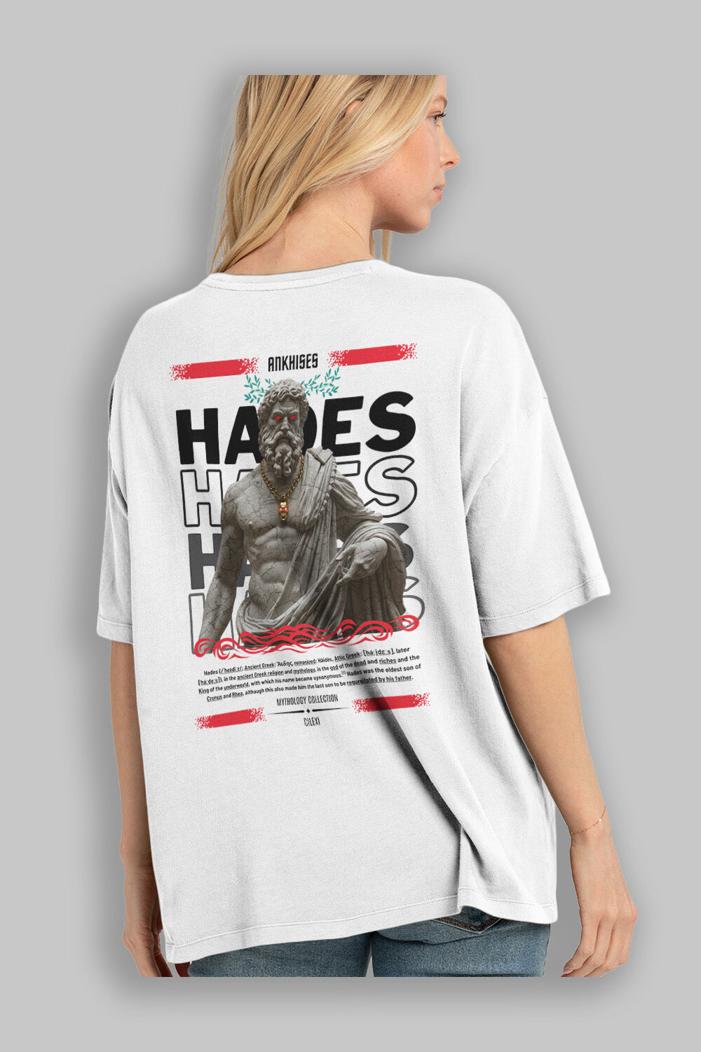 Hades 3 Arka Baskılı Oversize t-shirt Erkek Kadın %100 Pamuk Bisiklet Yaka tişort