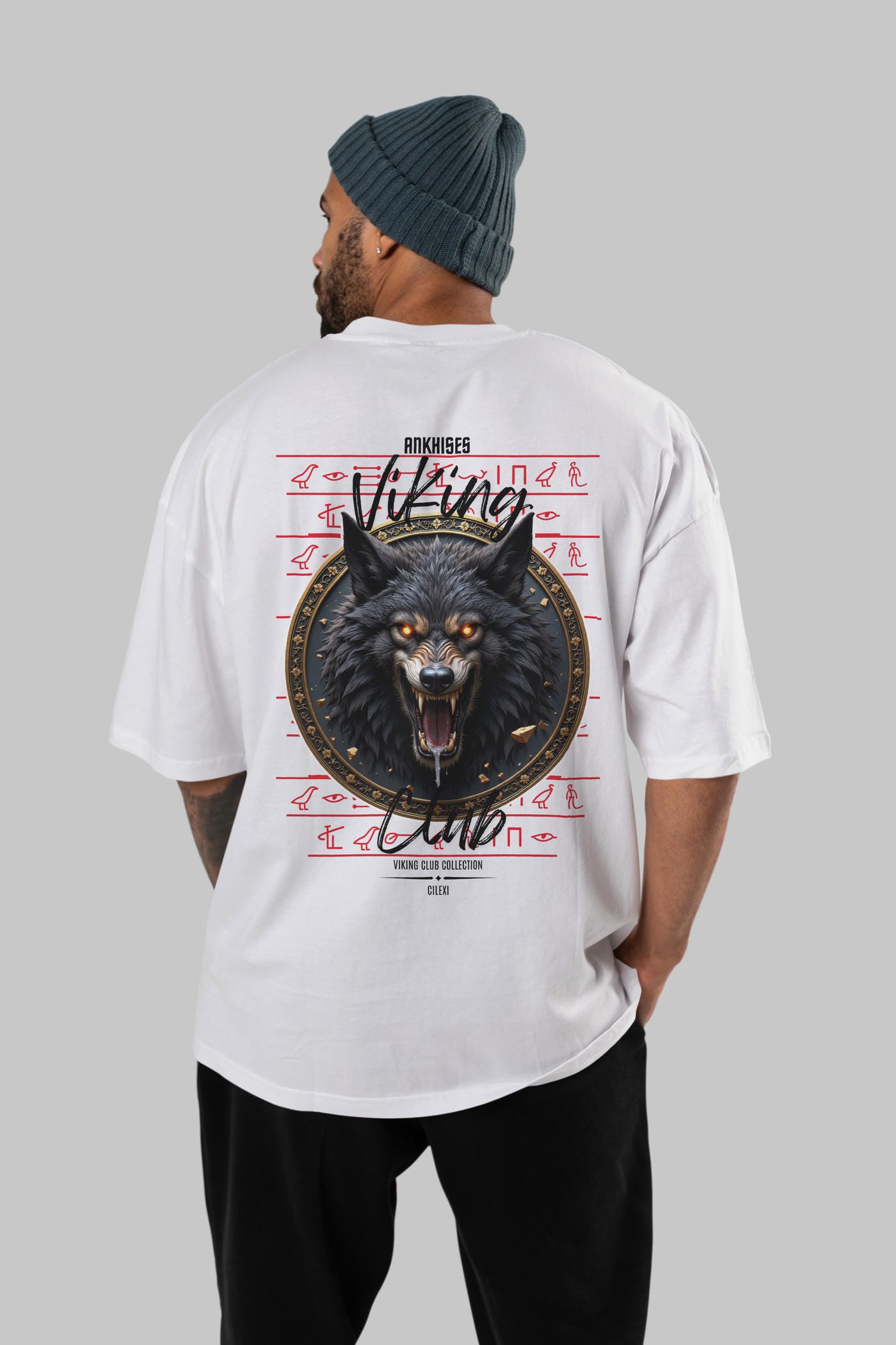 Viking Mitolojisi Serisi 27 Arka Baskılı Oversize t-shirt Erkek Kadın %100 Pamuk Bisiklet Yaka tişort
